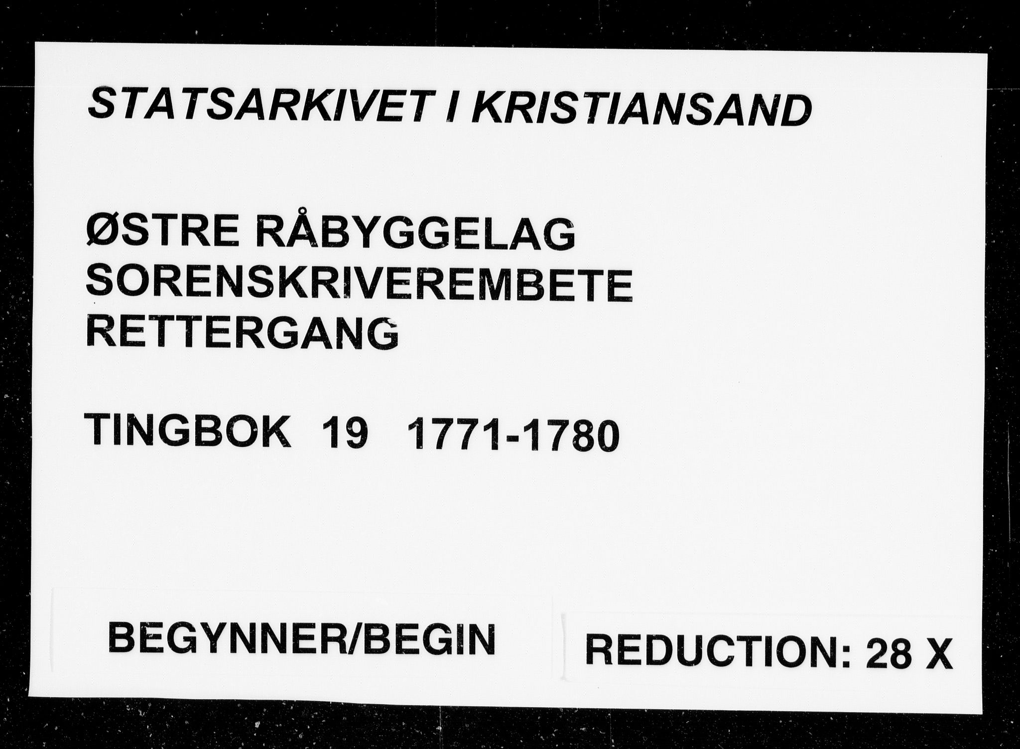 Østre Råbyggelag sorenskriveri, AV/SAK-1221-0016/F/Fa/L0020: Tingbok nr 19 med register, 1771-1780