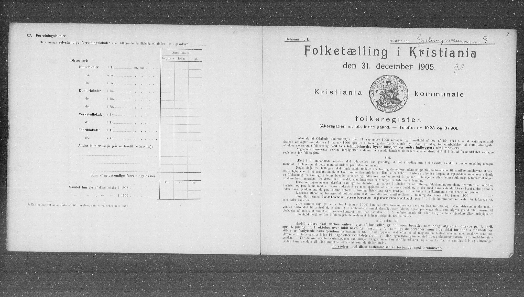 OBA, Municipal Census 1905 for Kristiania, 1905, p. 15081