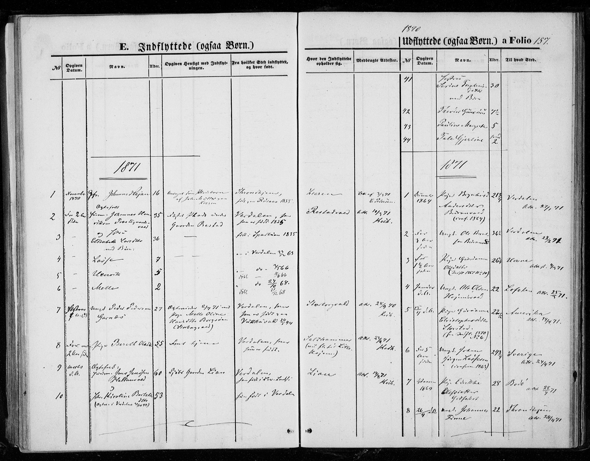 Ministerialprotokoller, klokkerbøker og fødselsregistre - Nord-Trøndelag, AV/SAT-A-1458/721/L0206: Parish register (official) no. 721A01, 1864-1874, p. 157