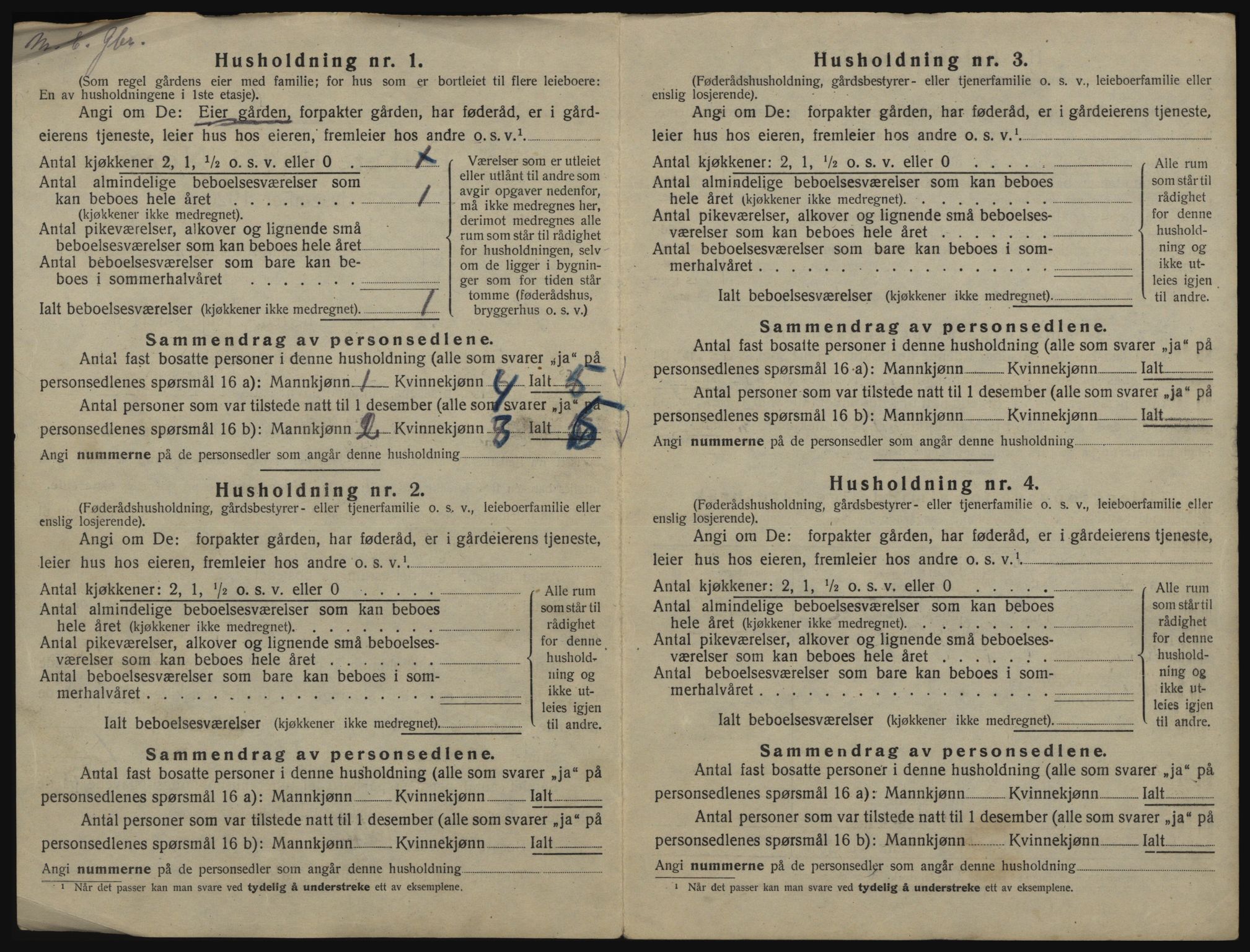 SATØ, 1920 census for Polmak, 1920, p. 22