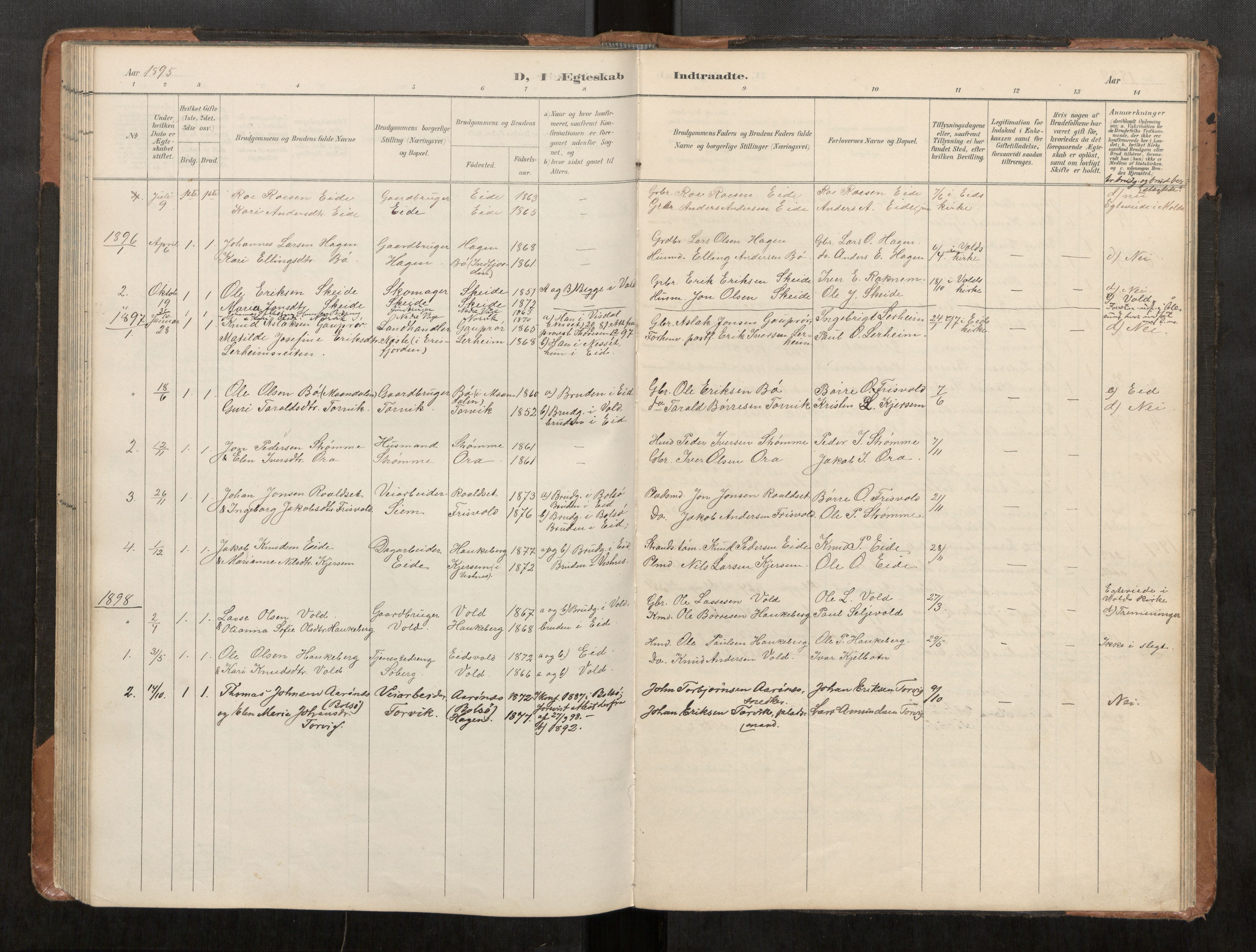 Ministerialprotokoller, klokkerbøker og fødselsregistre - Møre og Romsdal, AV/SAT-A-1454/542/L0561: Parish register (copy) no. 542C03, 1893-1931