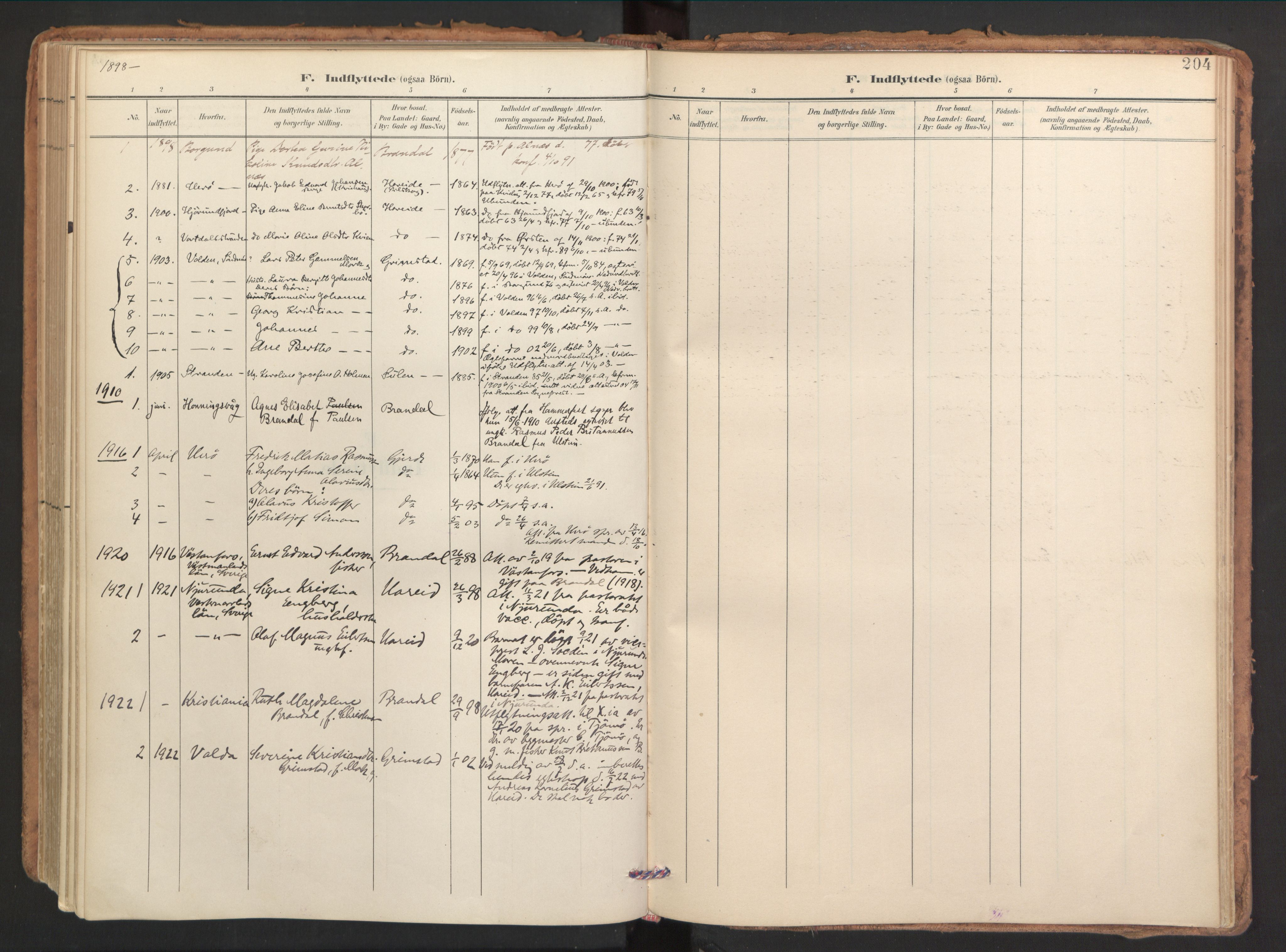 Ministerialprotokoller, klokkerbøker og fødselsregistre - Møre og Romsdal, SAT/A-1454/510/L0123: Parish register (official) no. 510A03, 1898-1922, p. 204