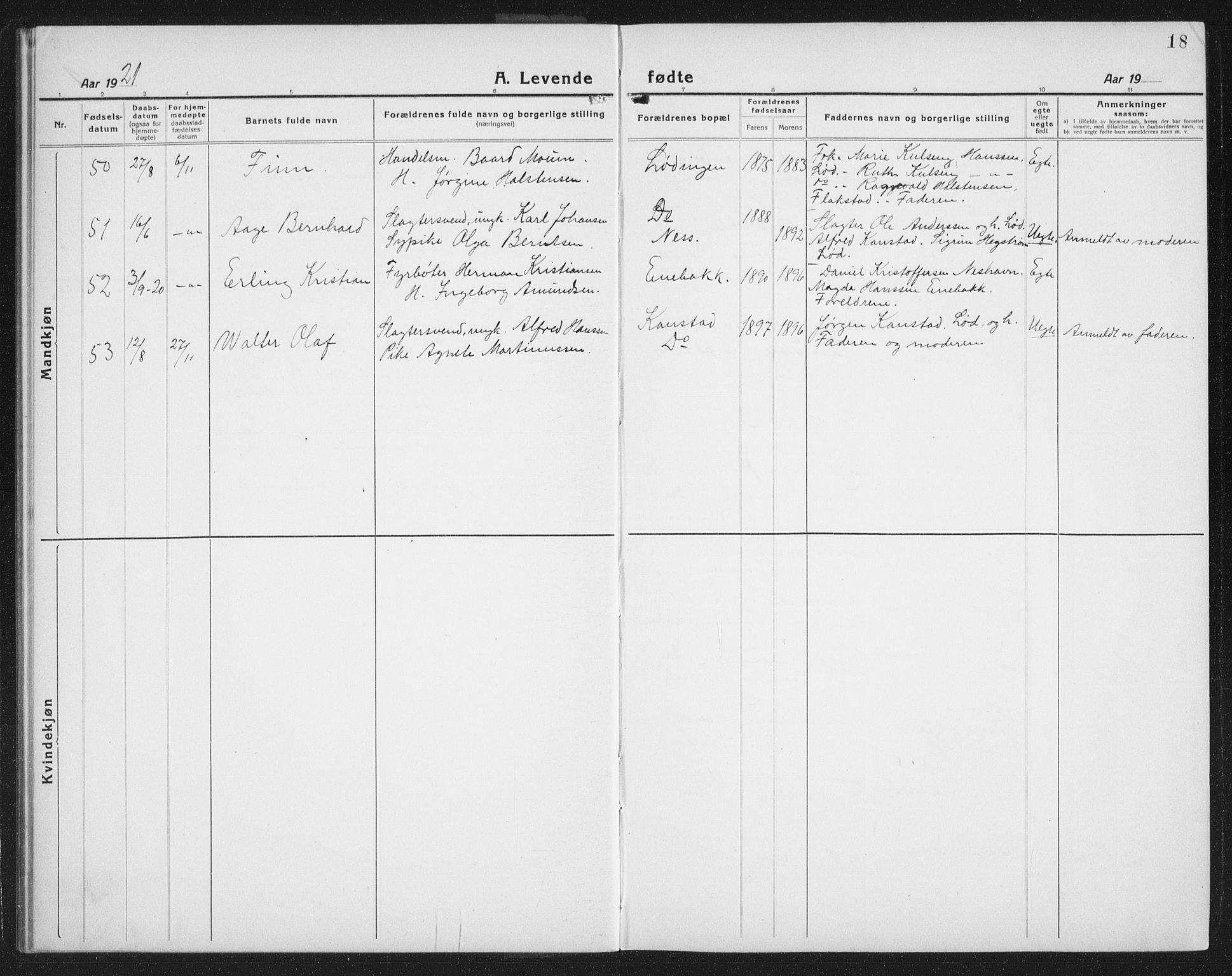 Ministerialprotokoller, klokkerbøker og fødselsregistre - Nordland, AV/SAT-A-1459/872/L1049: Parish register (copy) no. 872C05, 1920-1938, p. 18