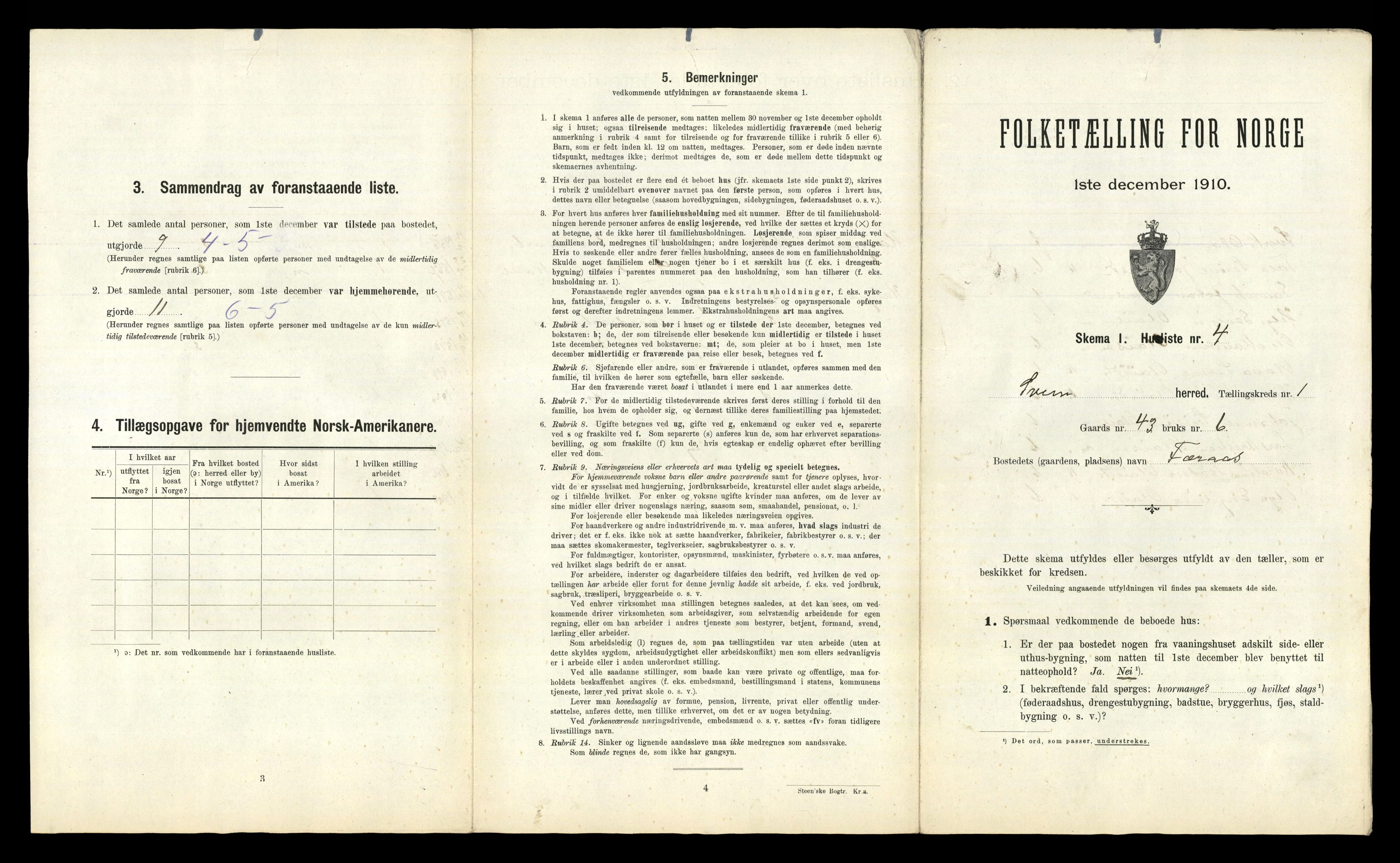 RA, 1910 census for Sveio, 1910, p. 36