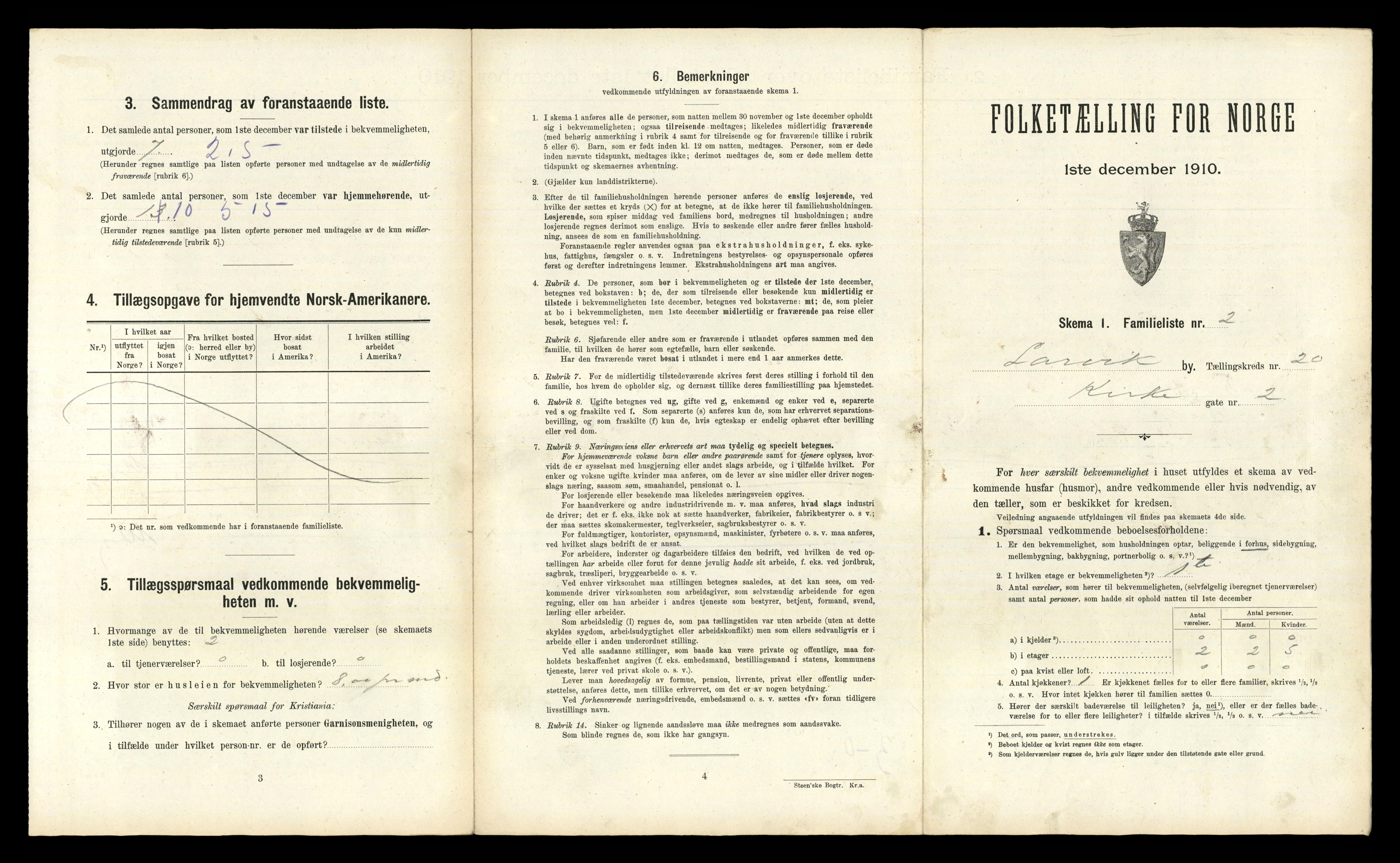 RA, 1910 census for Larvik, 1910, p. 6323