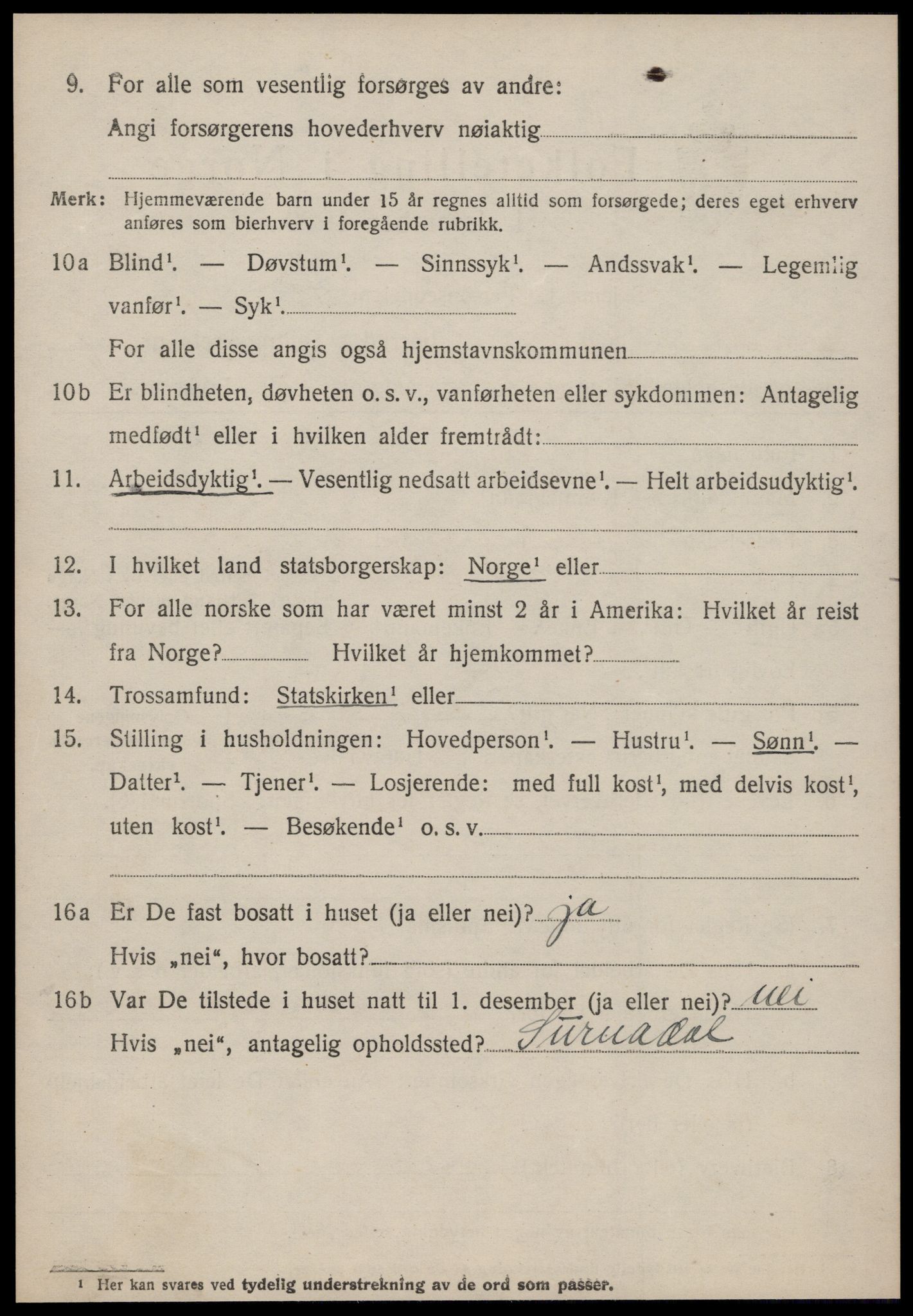 SAT, 1920 census for Surnadal, 1920, p. 6364