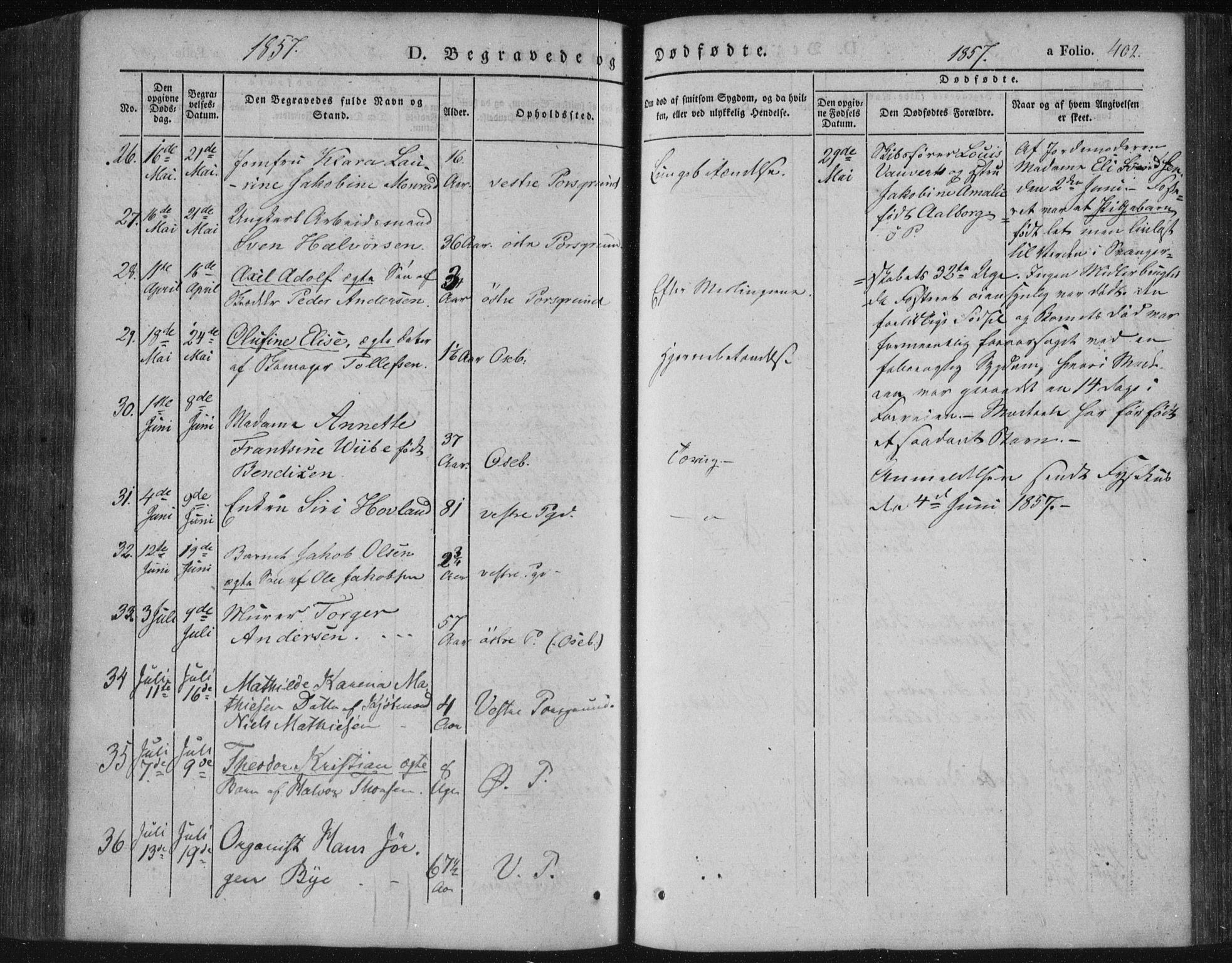 Porsgrunn kirkebøker , SAKO/A-104/F/Fa/L0006: Parish register (official) no. 6, 1841-1857, p. 402