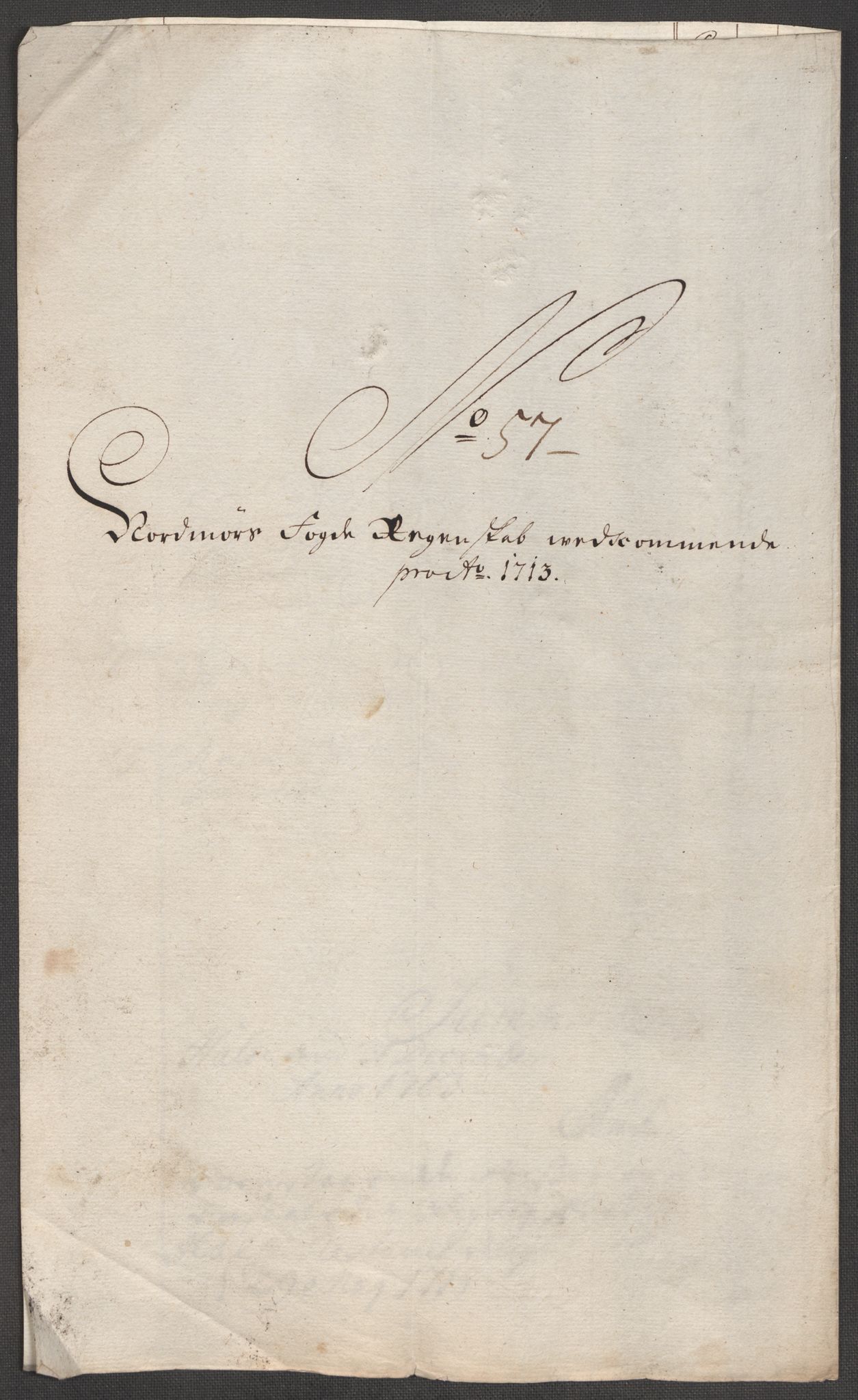 Rentekammeret inntil 1814, Reviderte regnskaper, Fogderegnskap, AV/RA-EA-4092/R56/L3747: Fogderegnskap Nordmøre, 1713, p. 291