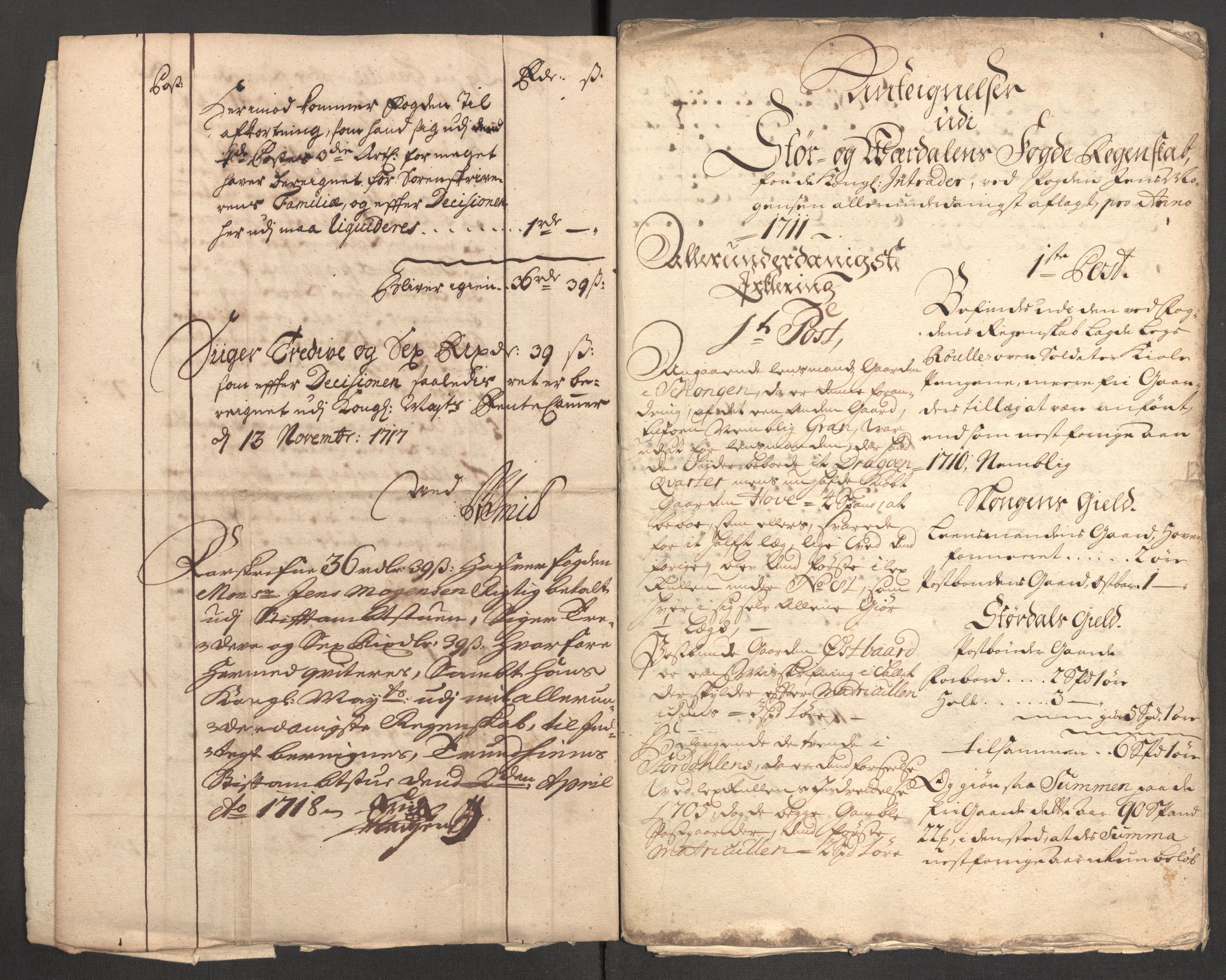 Rentekammeret inntil 1814, Reviderte regnskaper, Fogderegnskap, AV/RA-EA-4092/R62/L4201: Fogderegnskap Stjørdal og Verdal, 1711, p. 313