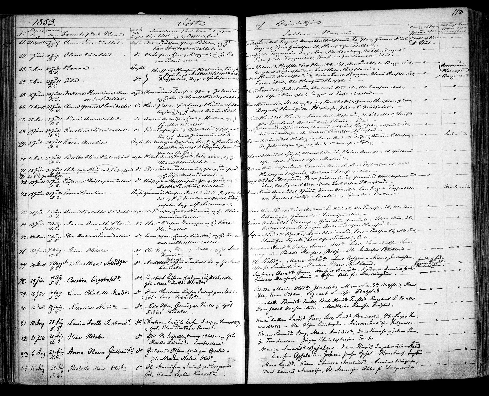 Nes prestekontor Kirkebøker, AV/SAO-A-10410/F/Fa/L0007: Parish register (official) no. I 7, 1846-1858, p. 118