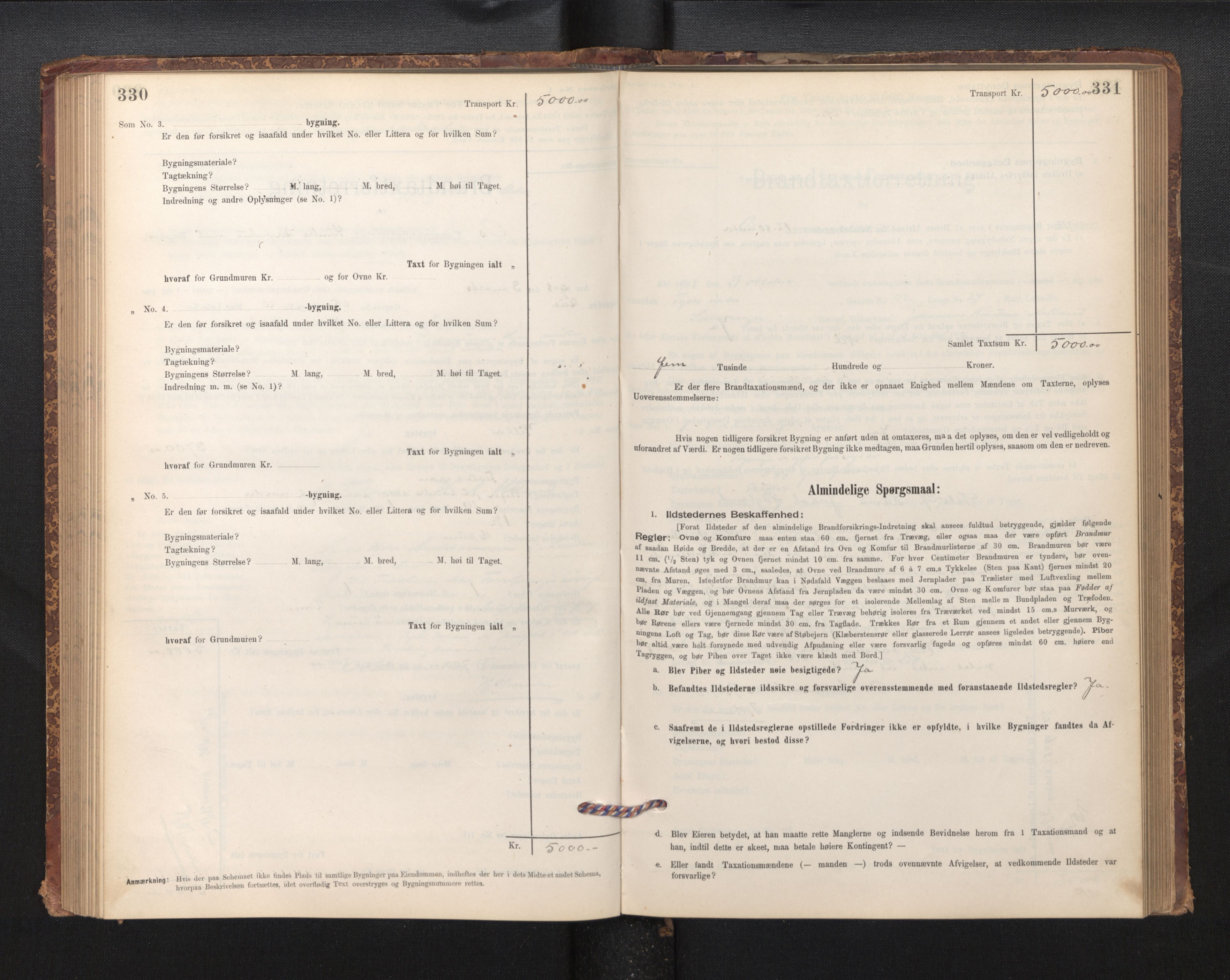 Lensmannen i Os, SAB/A-34101/0012/L0008: Branntakstprotokoll, skjematakst, 1894-1915, p. 330-331