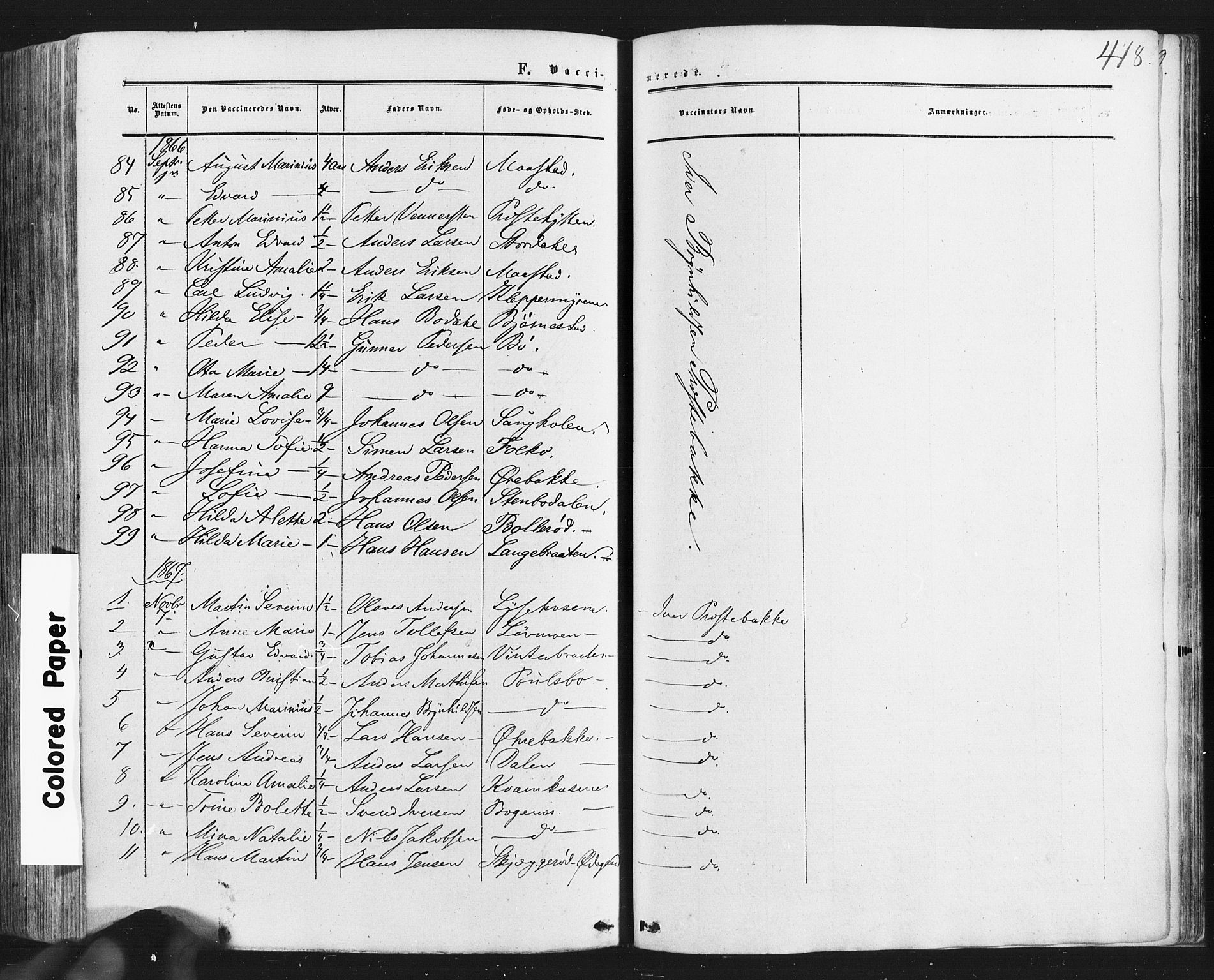 Idd prestekontor Kirkebøker, SAO/A-10911/F/Fc/L0005: Parish register (official) no. III 5, 1861-1877, p. 418