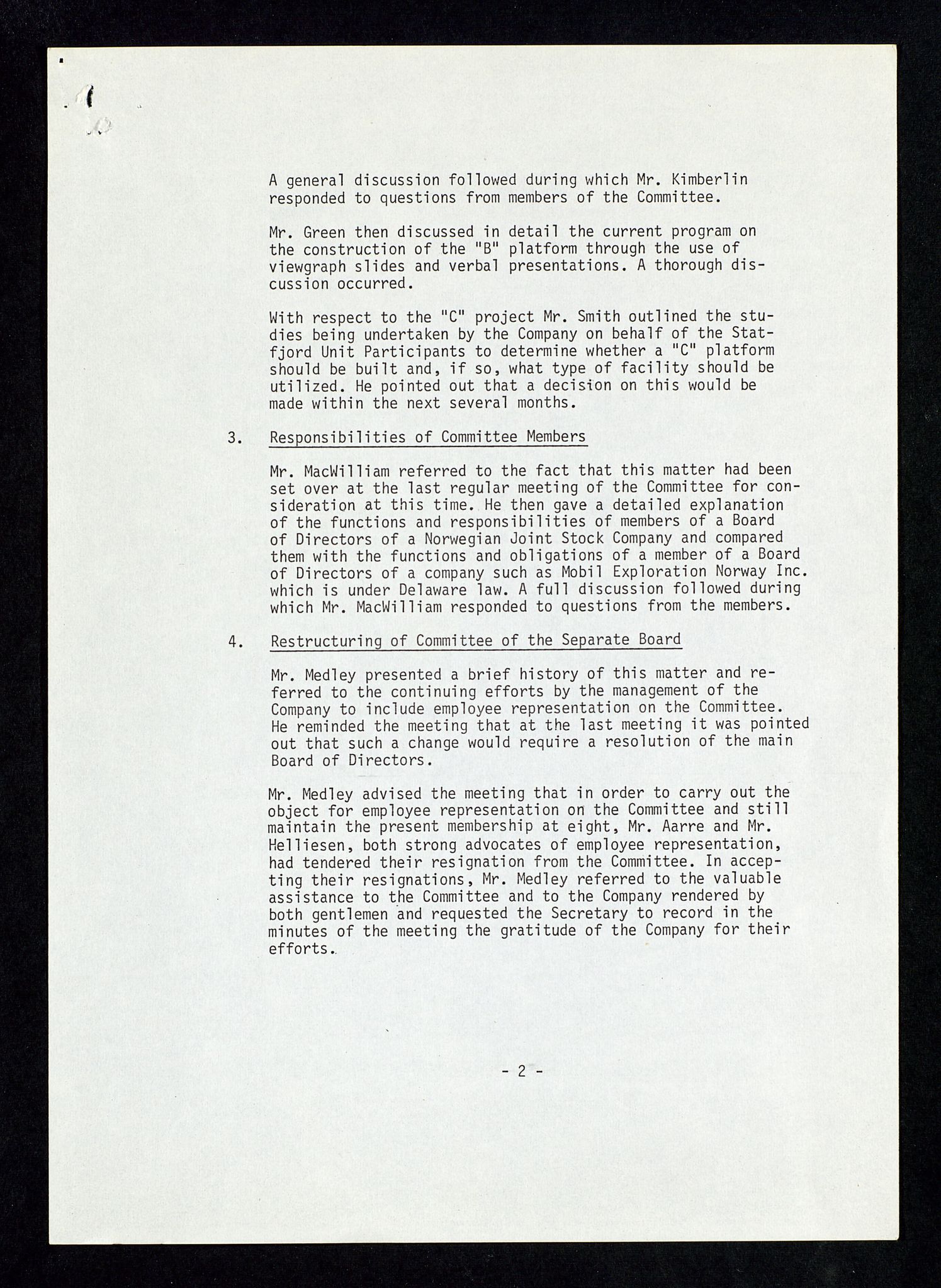 Pa 1578 - Mobil Exploration Norway Incorporated, AV/SAST-A-102024/4/D/Da/L0168: Sak og korrespondanse og styremøter, 1973-1986, p. 17