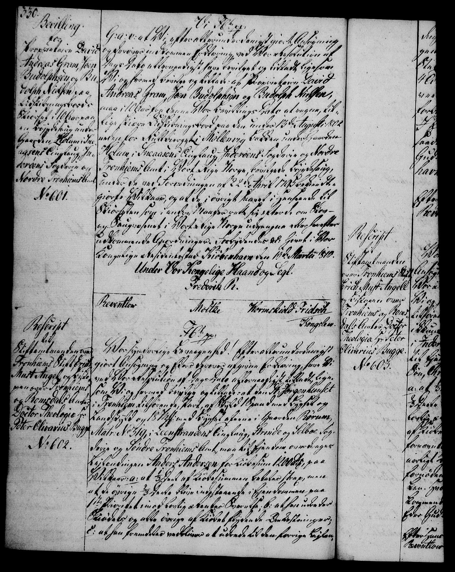 Rentekammeret, Kammerkanselliet, AV/RA-EA-3111/G/Gg/Gga/L0019: Norsk ekspedisjonsprotokoll med register (merket RK 53.19), 1807-1810, p. 330