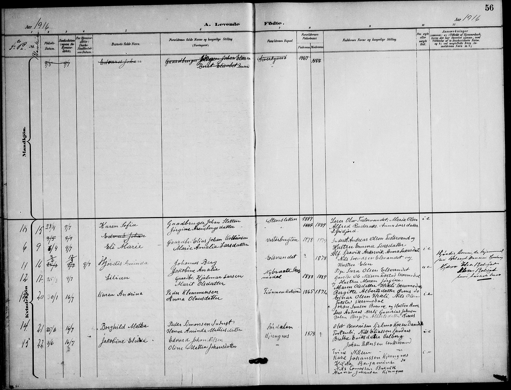 Ministerialprotokoller, klokkerbøker og fødselsregistre - Nordland, AV/SAT-A-1459/823/L0326: Parish register (official) no. 823A03, 1899-1919, p. 56