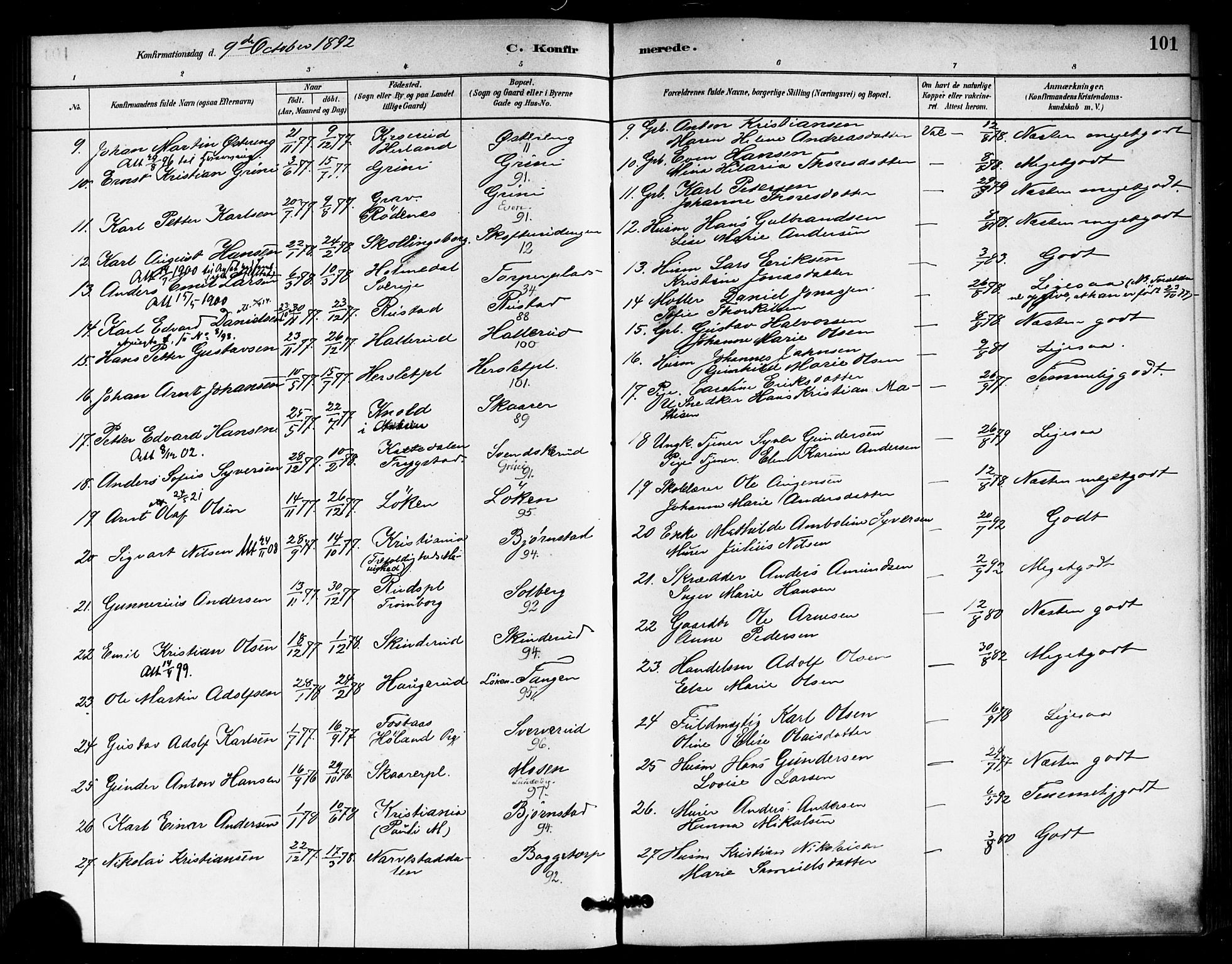 Eidsberg prestekontor Kirkebøker, AV/SAO-A-10905/F/Fb/L0001: Parish register (official) no. II 1, 1879-1900, p. 101