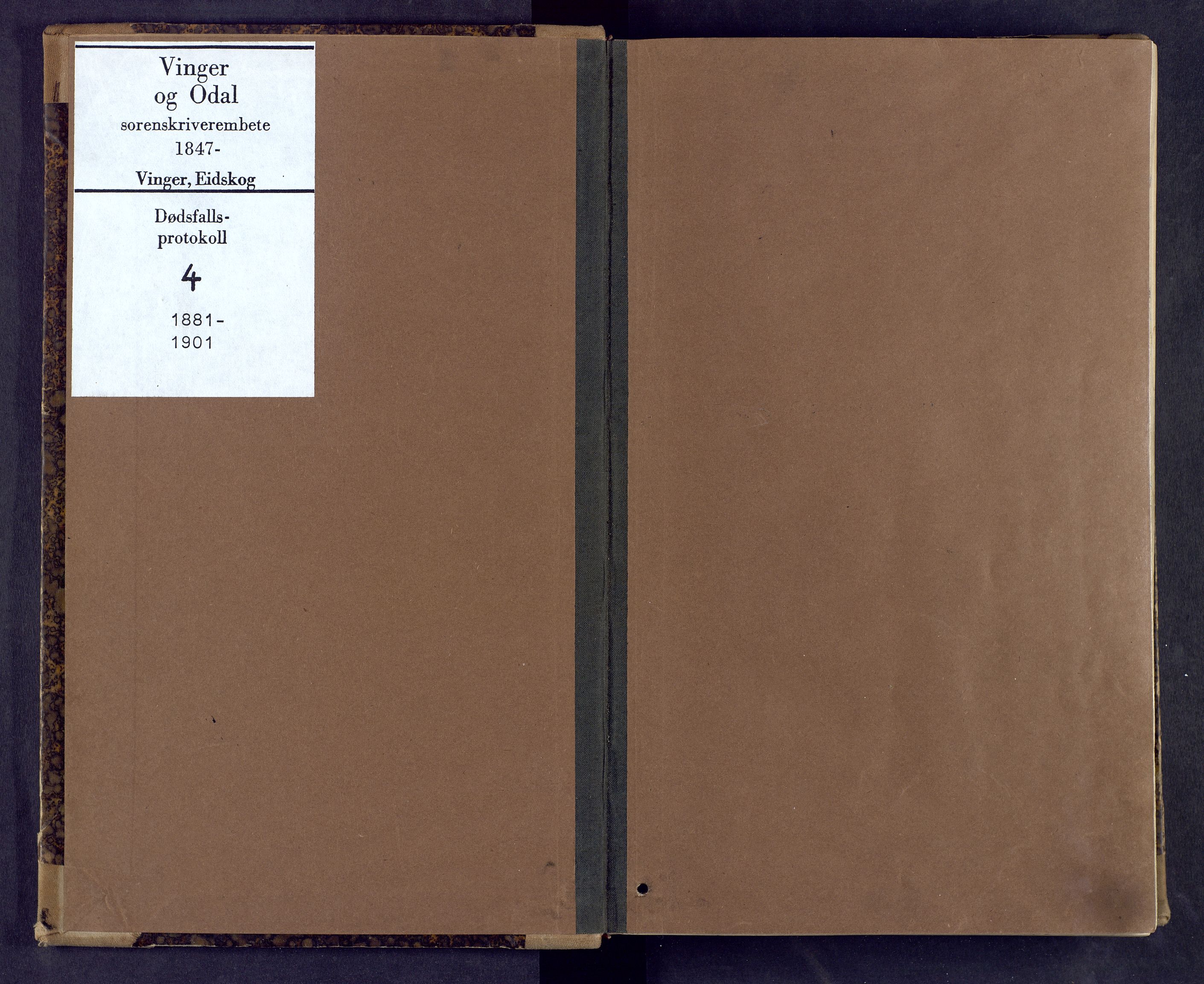 Vinger og Odal sorenskriveri, AV/SAH-TING-022/J/Jf/L0004: Dødsfallsprotokoll - Vinger og Eidskog, 1881-1901