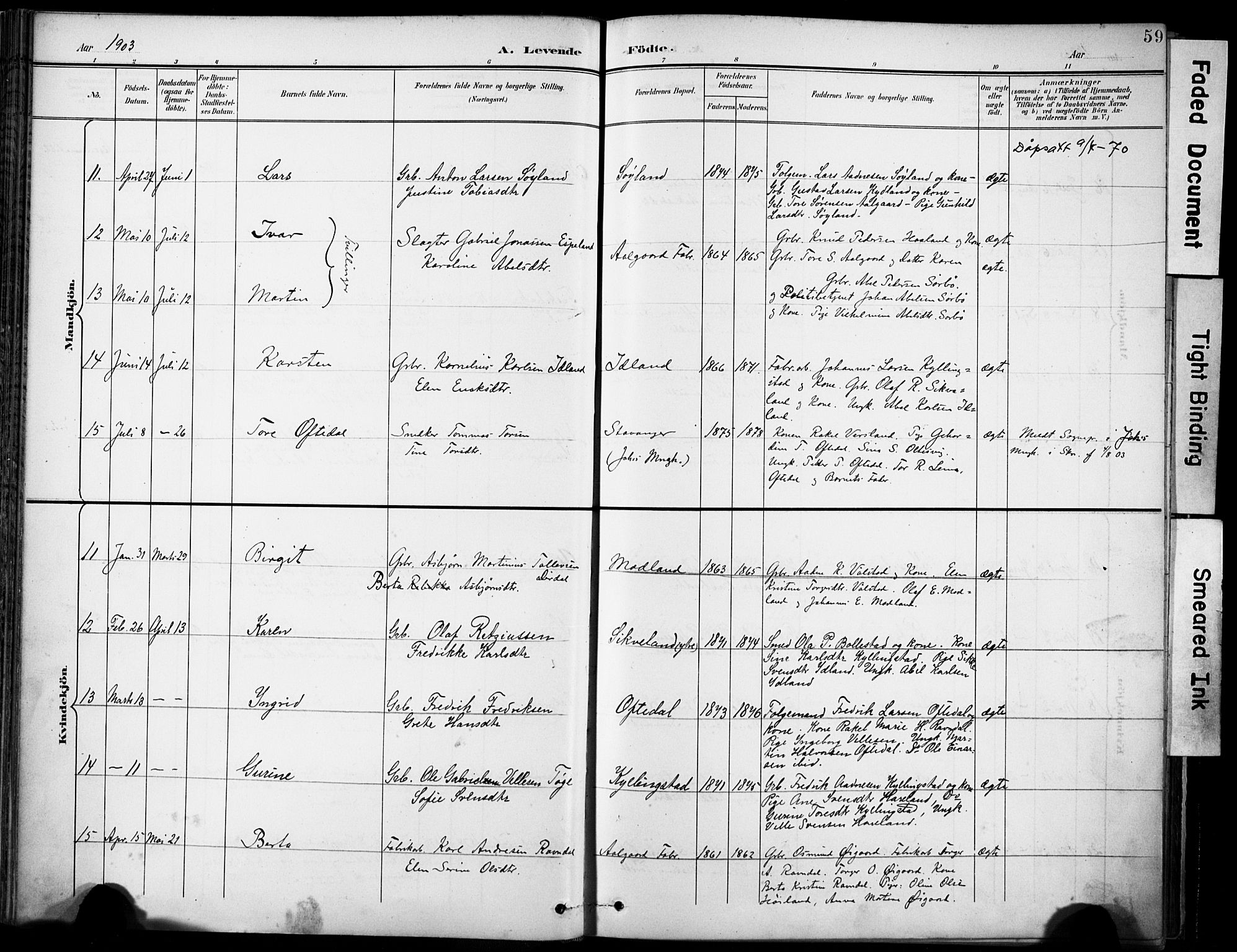 Lye sokneprestkontor, SAST/A-101794/001/30BA/L0012: Parish register (official) no. A 11, 1896-1909, p. 59