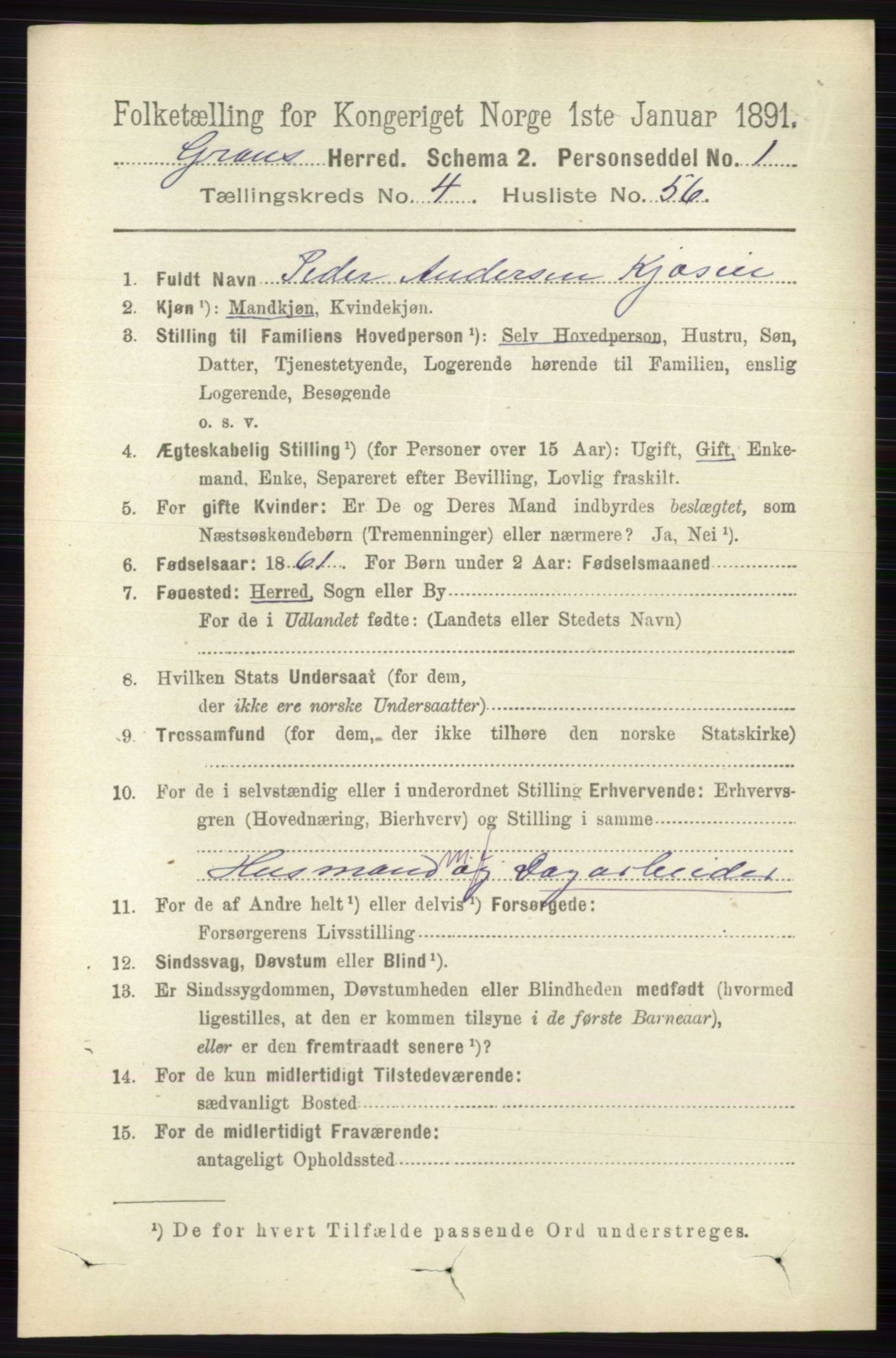 RA, 1891 census for 0534 Gran, 1891, p. 1504