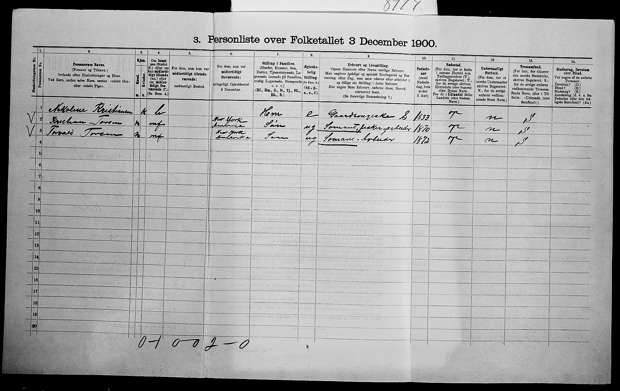 SAK, 1900 census for Halse og Harkmark, 1900, p. 638