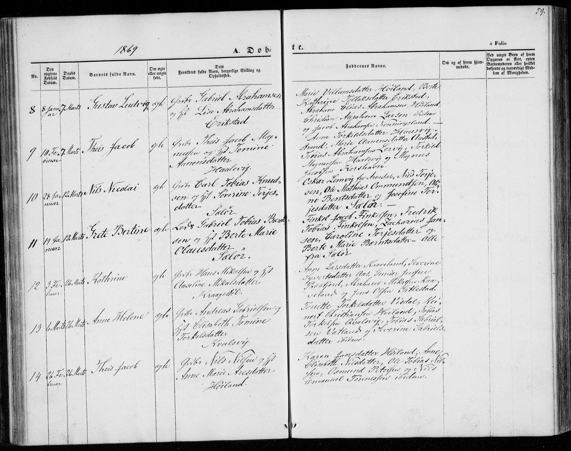 Lyngdal sokneprestkontor, SAK/1111-0029/F/Fa/Faa/L0002: Parish register (official) no. A 2, 1858-1870, p. 59