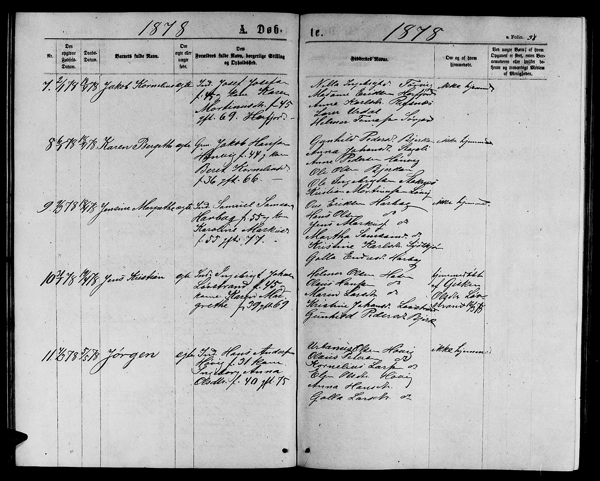 Ministerialprotokoller, klokkerbøker og fødselsregistre - Sør-Trøndelag, SAT/A-1456/656/L0695: Parish register (copy) no. 656C01, 1867-1889, p. 38