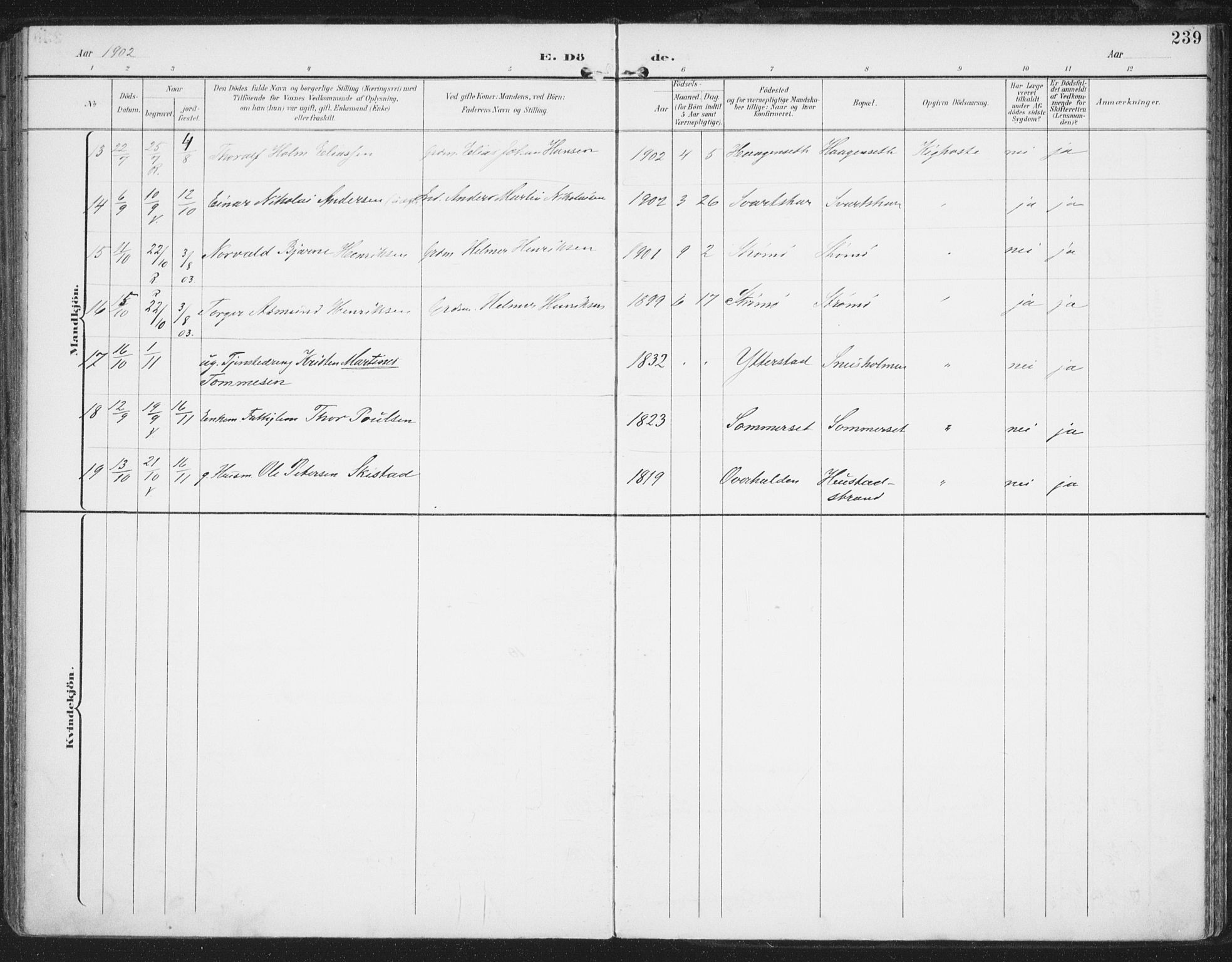 Ministerialprotokoller, klokkerbøker og fødselsregistre - Nordland, AV/SAT-A-1459/872/L1036: Parish register (official) no. 872A11, 1897-1913, p. 239