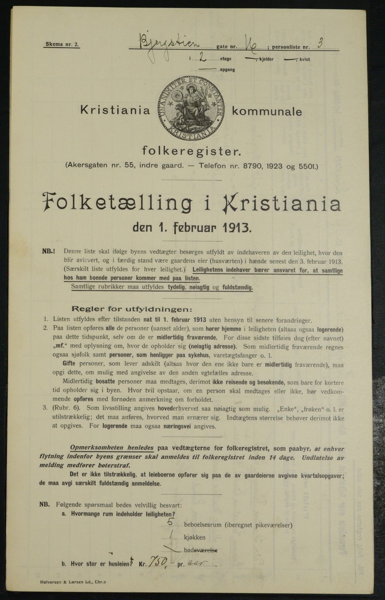 OBA, Municipal Census 1913 for Kristiania, 1913, p. 4401