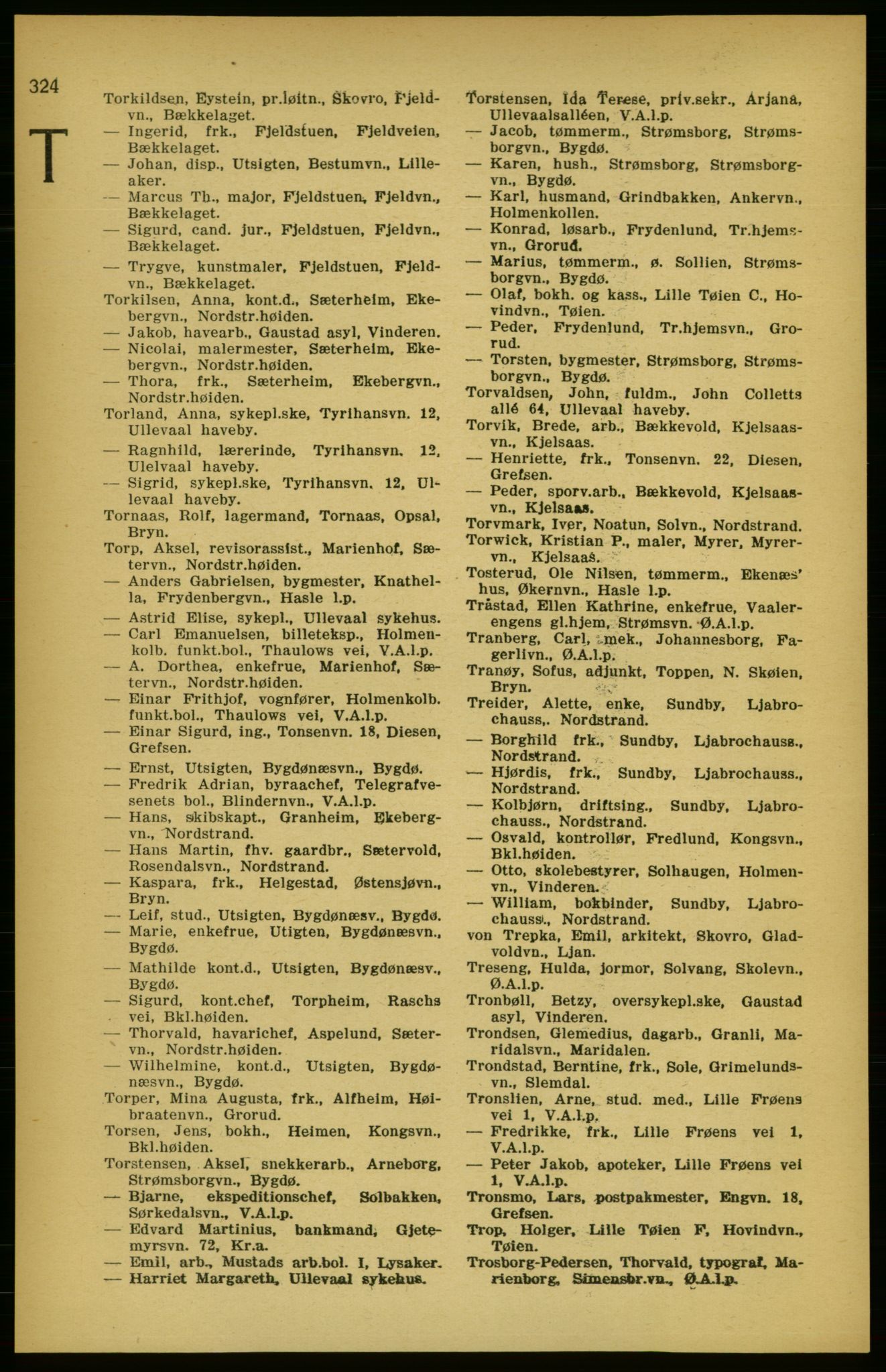 Aker adressebok/adressekalender, PUBL/001/A/003: Akers adressekalender, 1924-1925, p. 324