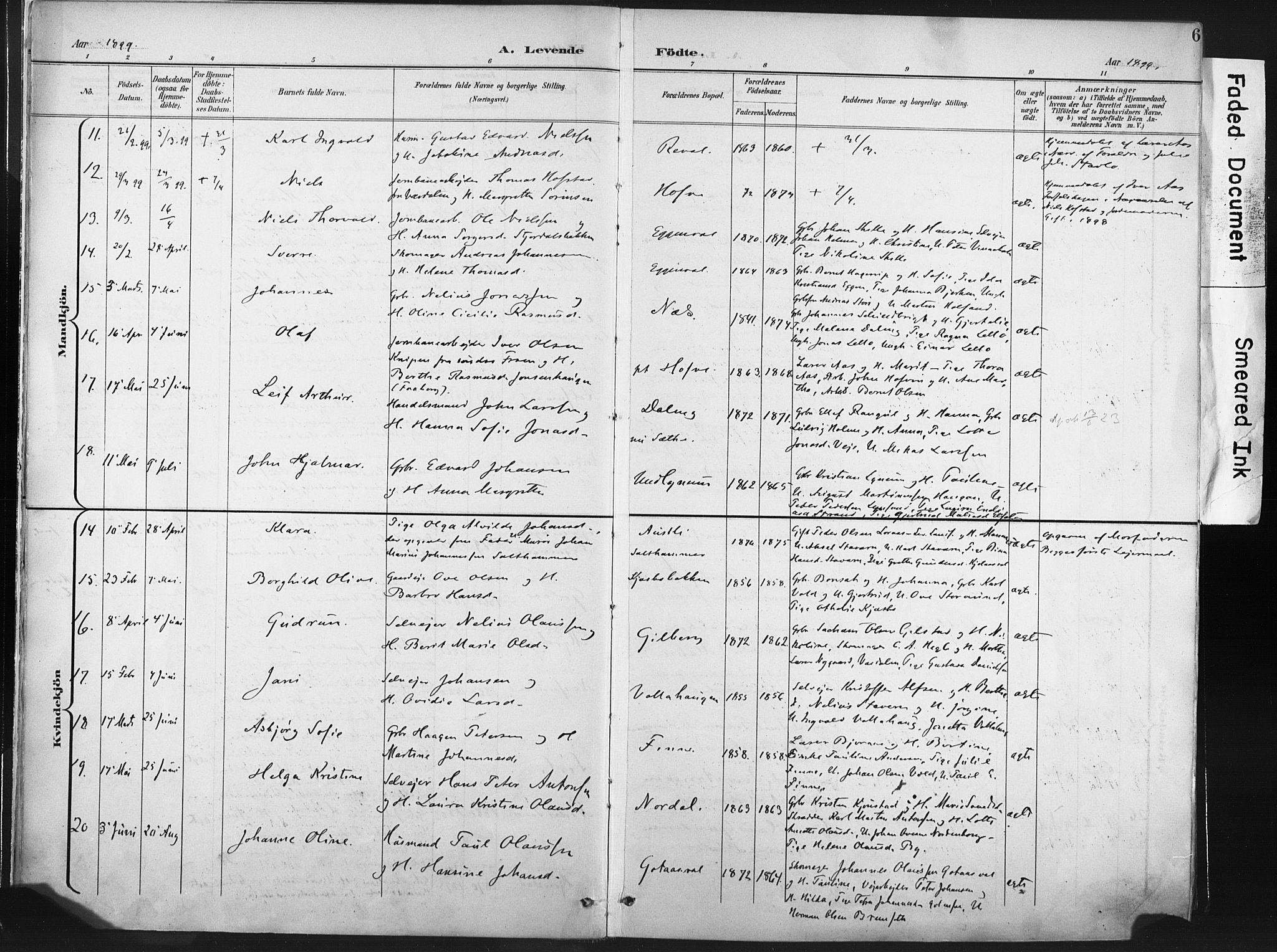 Ministerialprotokoller, klokkerbøker og fødselsregistre - Nord-Trøndelag, AV/SAT-A-1458/717/L0162: Parish register (official) no. 717A12, 1898-1923, p. 6