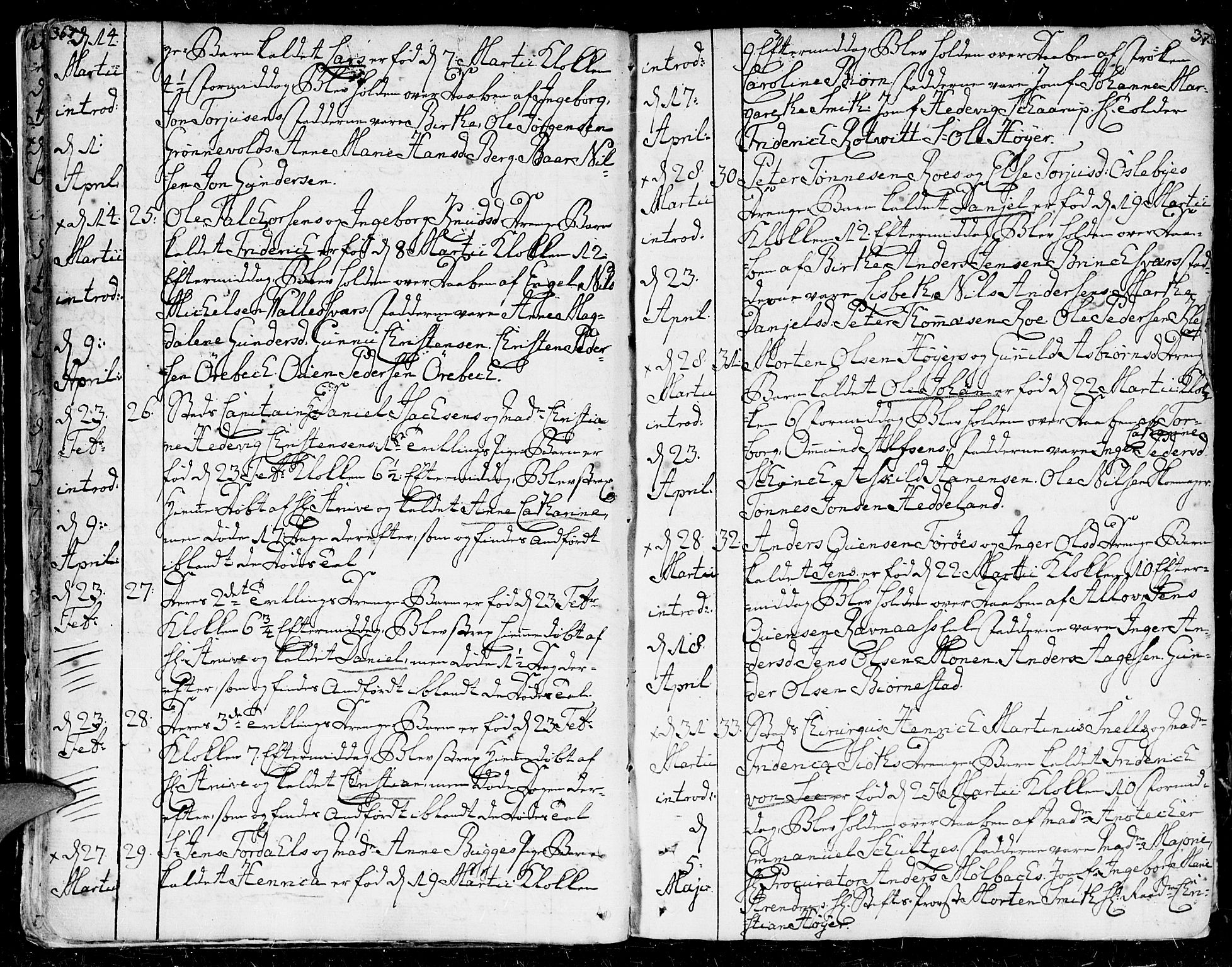 Kristiansand domprosti, AV/SAK-1112-0006/F/Fa/L0003: Parish register (official) no. A 3, 1778-1818, p. 36-37