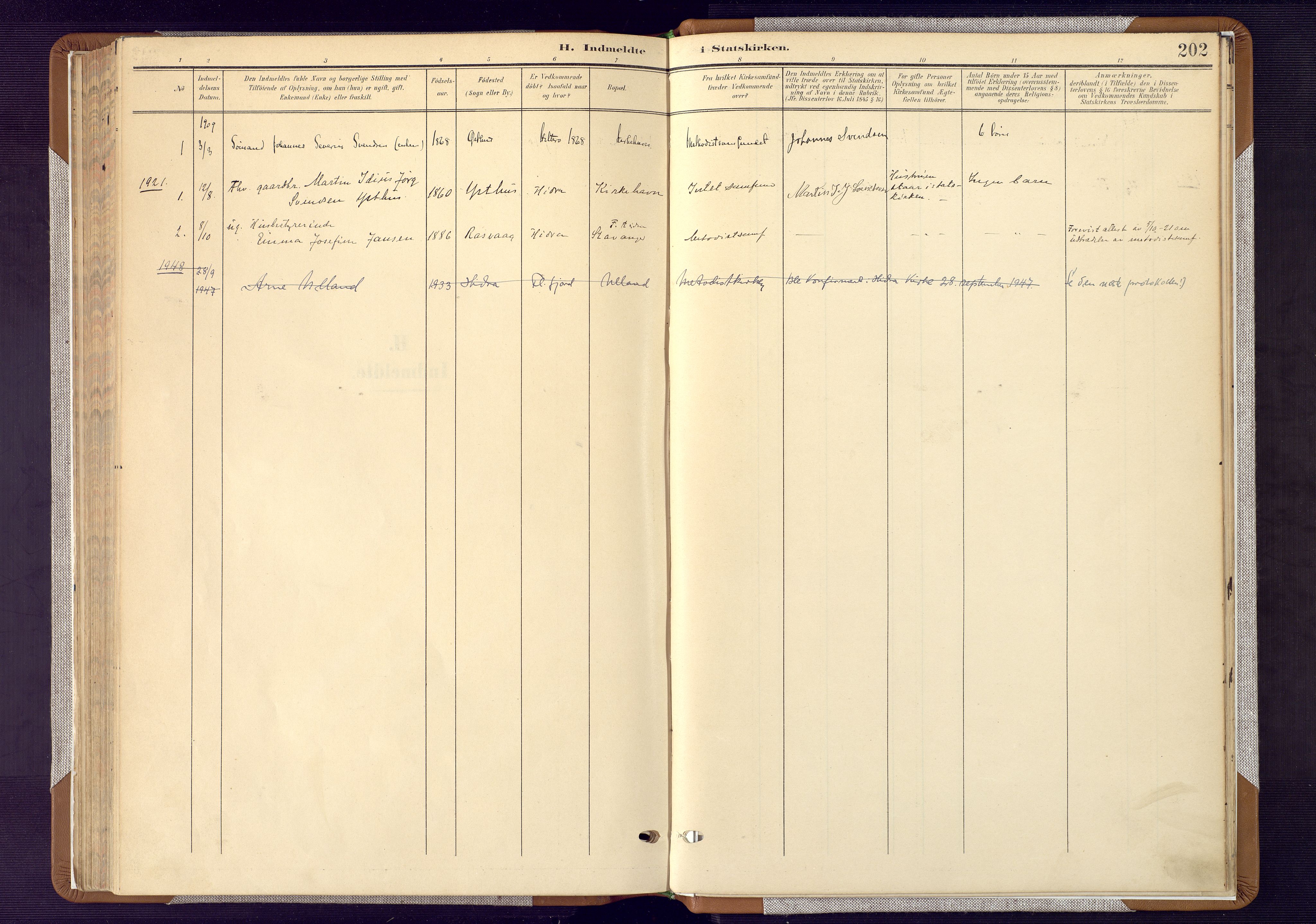 Flekkefjord sokneprestkontor, AV/SAK-1111-0012/F/Fa/Fab/L0007: Parish register (official) no. A 7, 1902-1921, p. 202