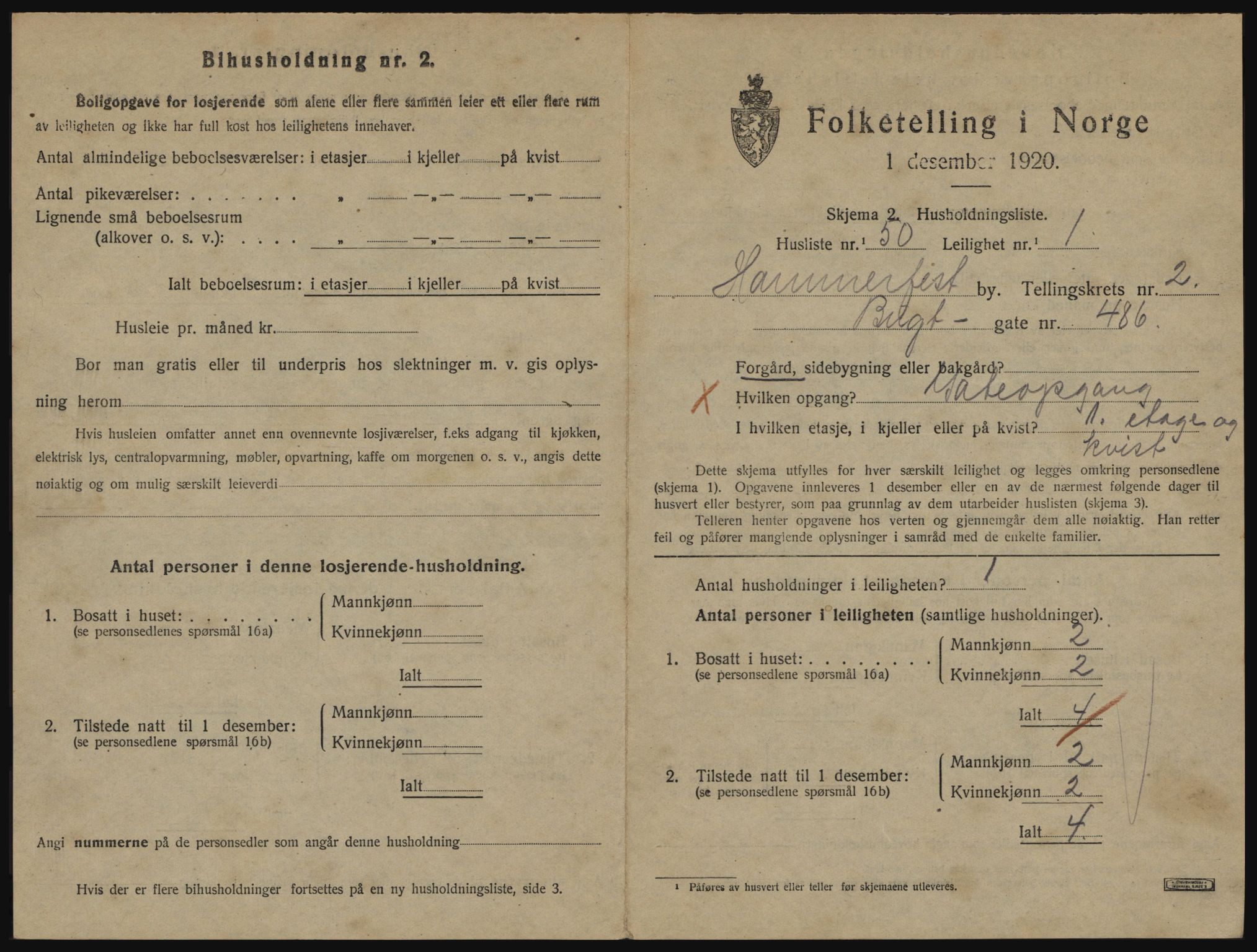 SATØ, 1920 census for Hammerfest, 1920, p. 2004