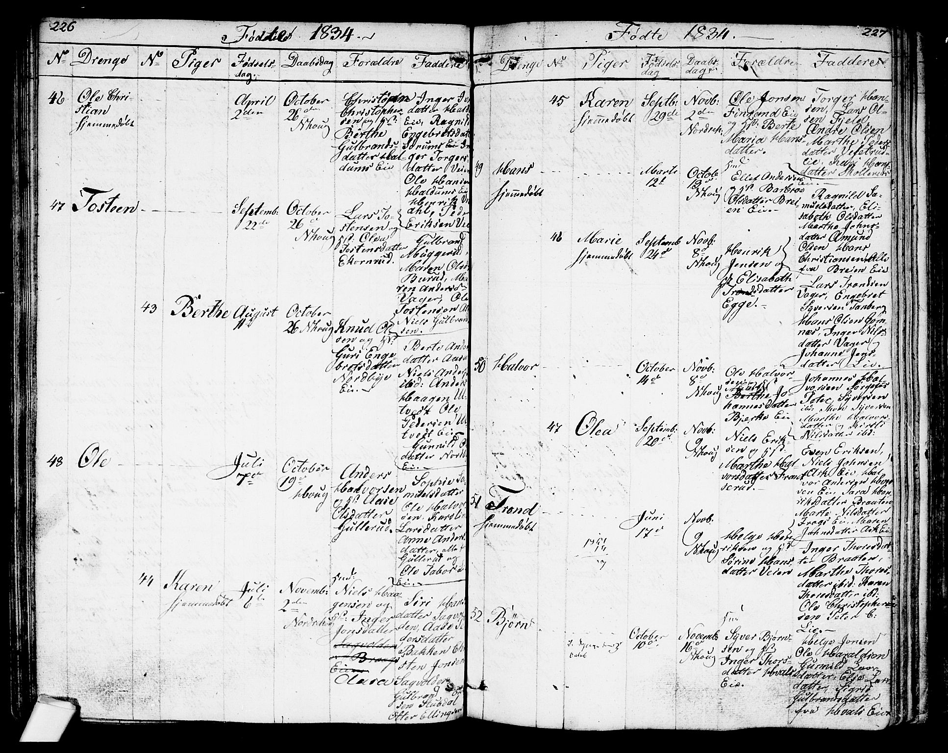 Norderhov kirkebøker, AV/SAKO-A-237/G/Ga/L0004: Parish register (copy) no. I 4, 1824-1849, p. 226-227