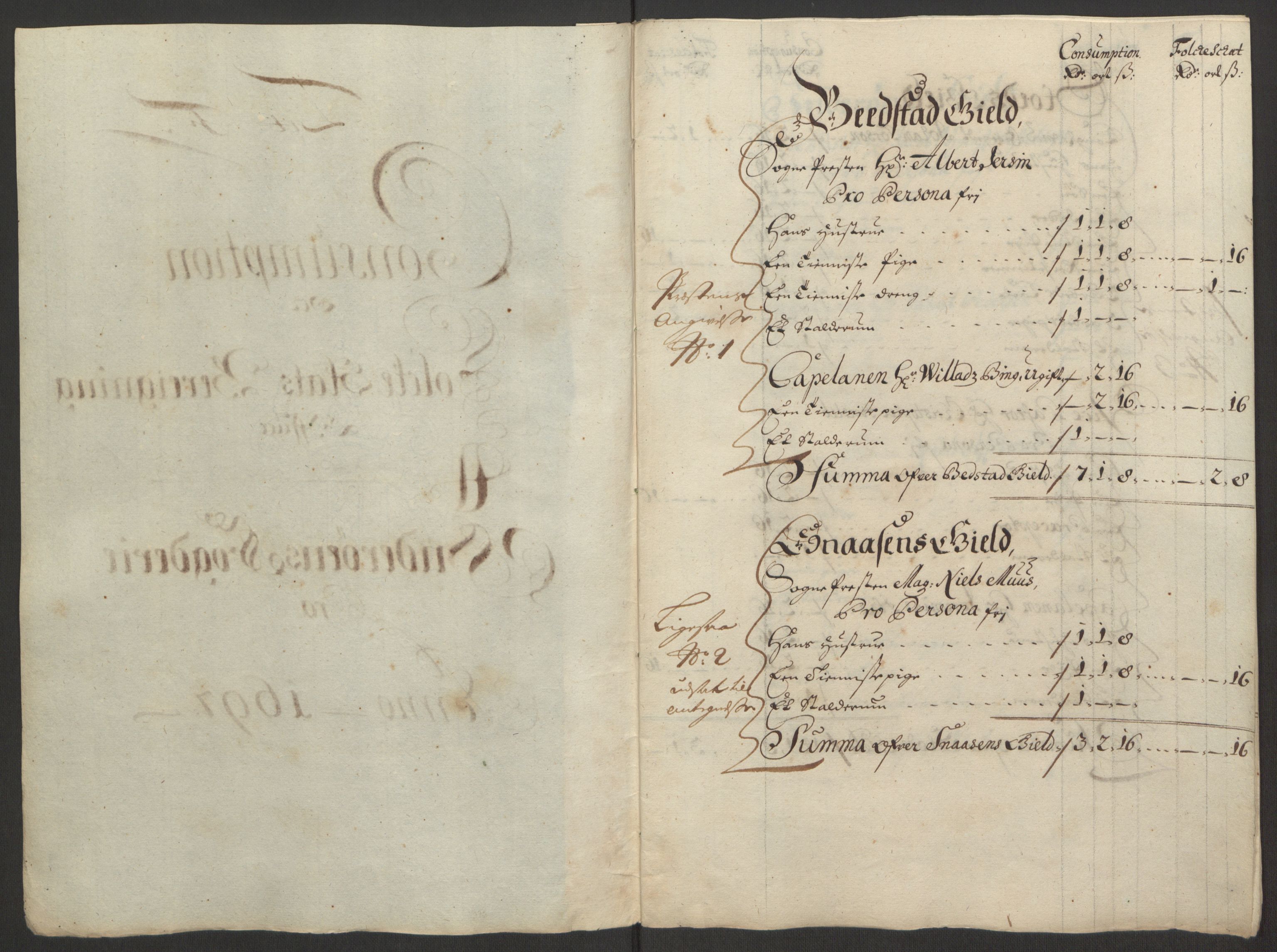 Rentekammeret inntil 1814, Reviderte regnskaper, Fogderegnskap, RA/EA-4092/R63/L4309: Fogderegnskap Inderøy, 1695-1697, p. 435