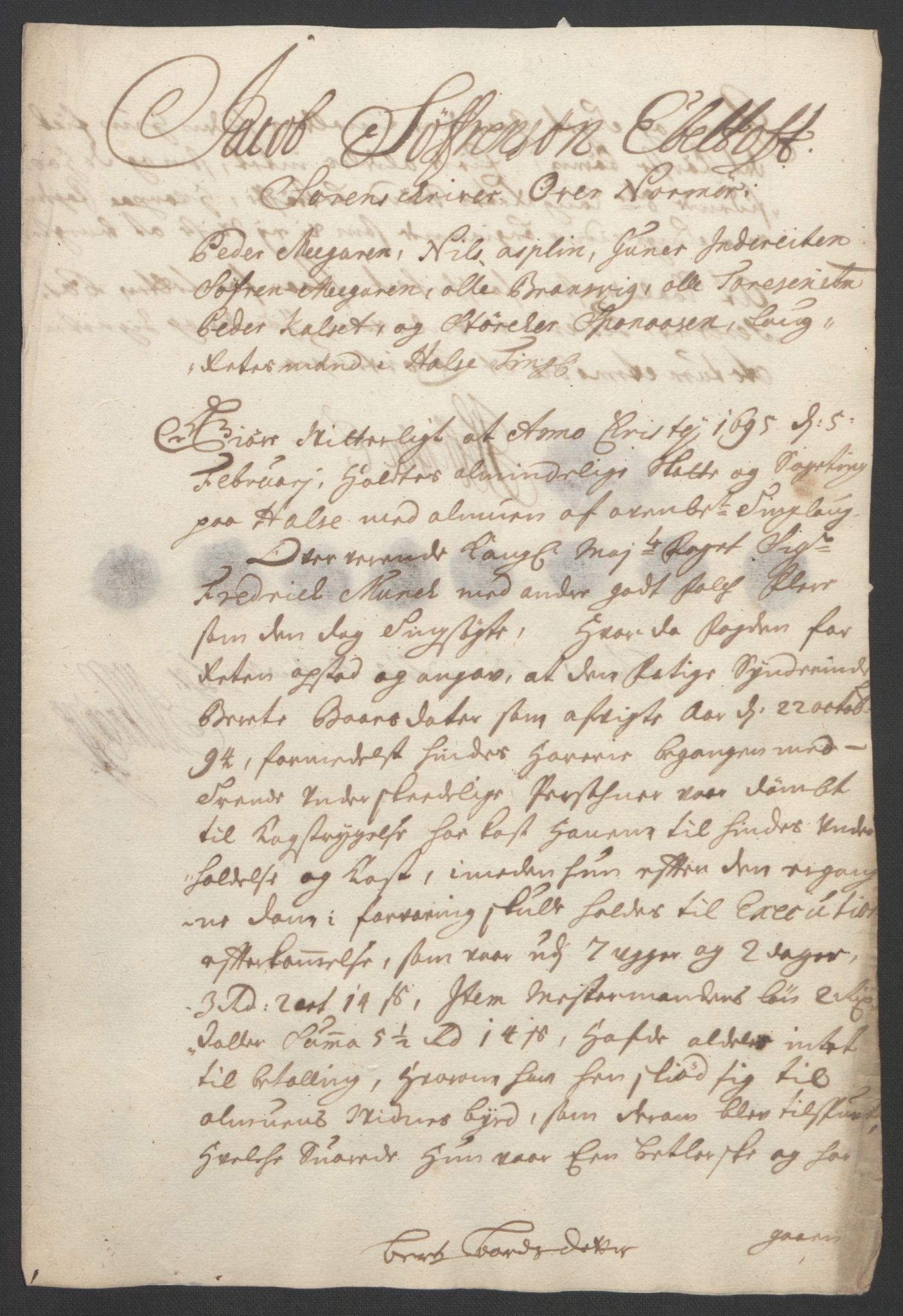 Rentekammeret inntil 1814, Reviderte regnskaper, Fogderegnskap, AV/RA-EA-4092/R56/L3736: Fogderegnskap Nordmøre, 1694-1696, p. 128