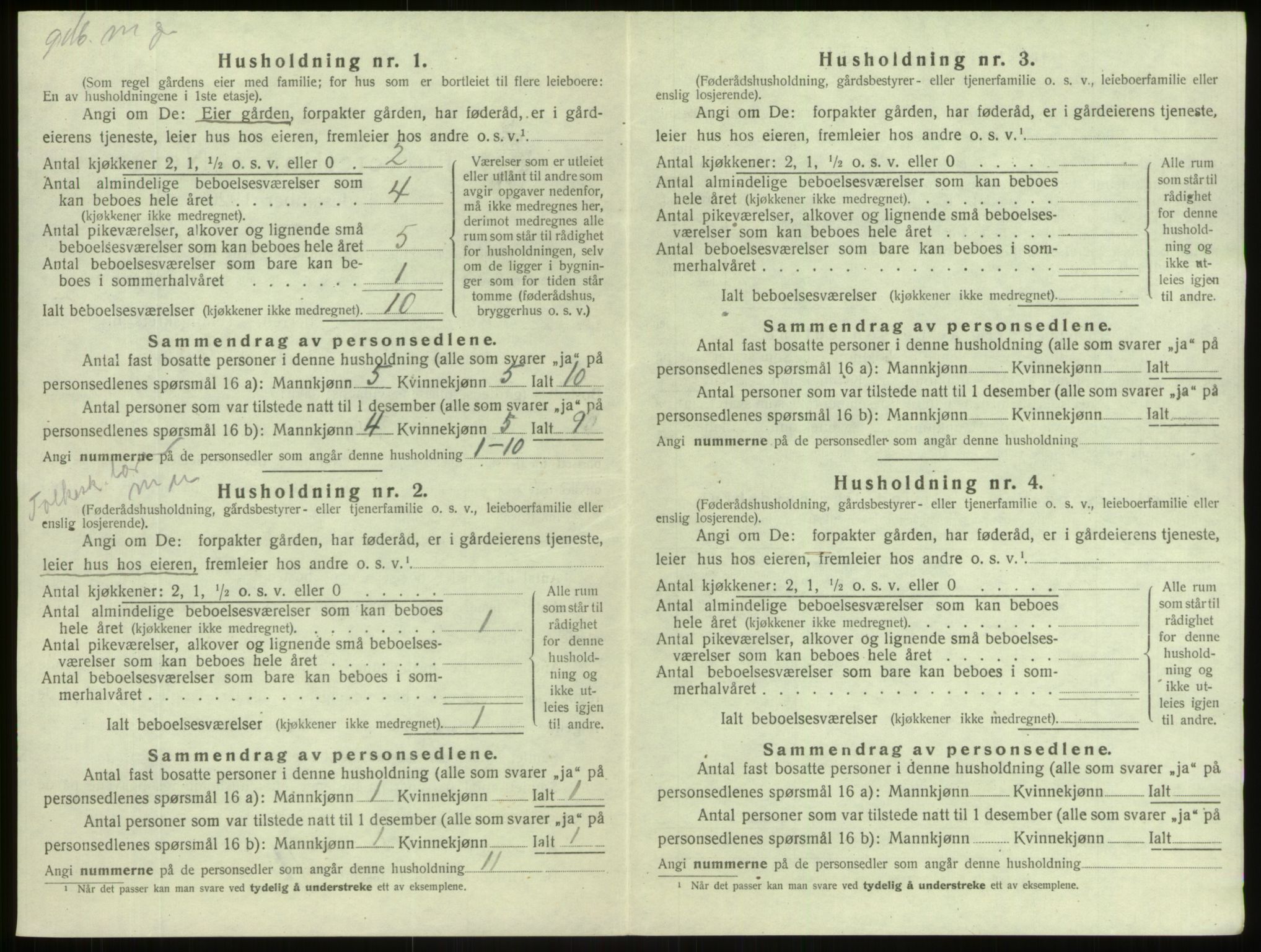 SAB, 1920 census for Årdal, 1920, p. 393