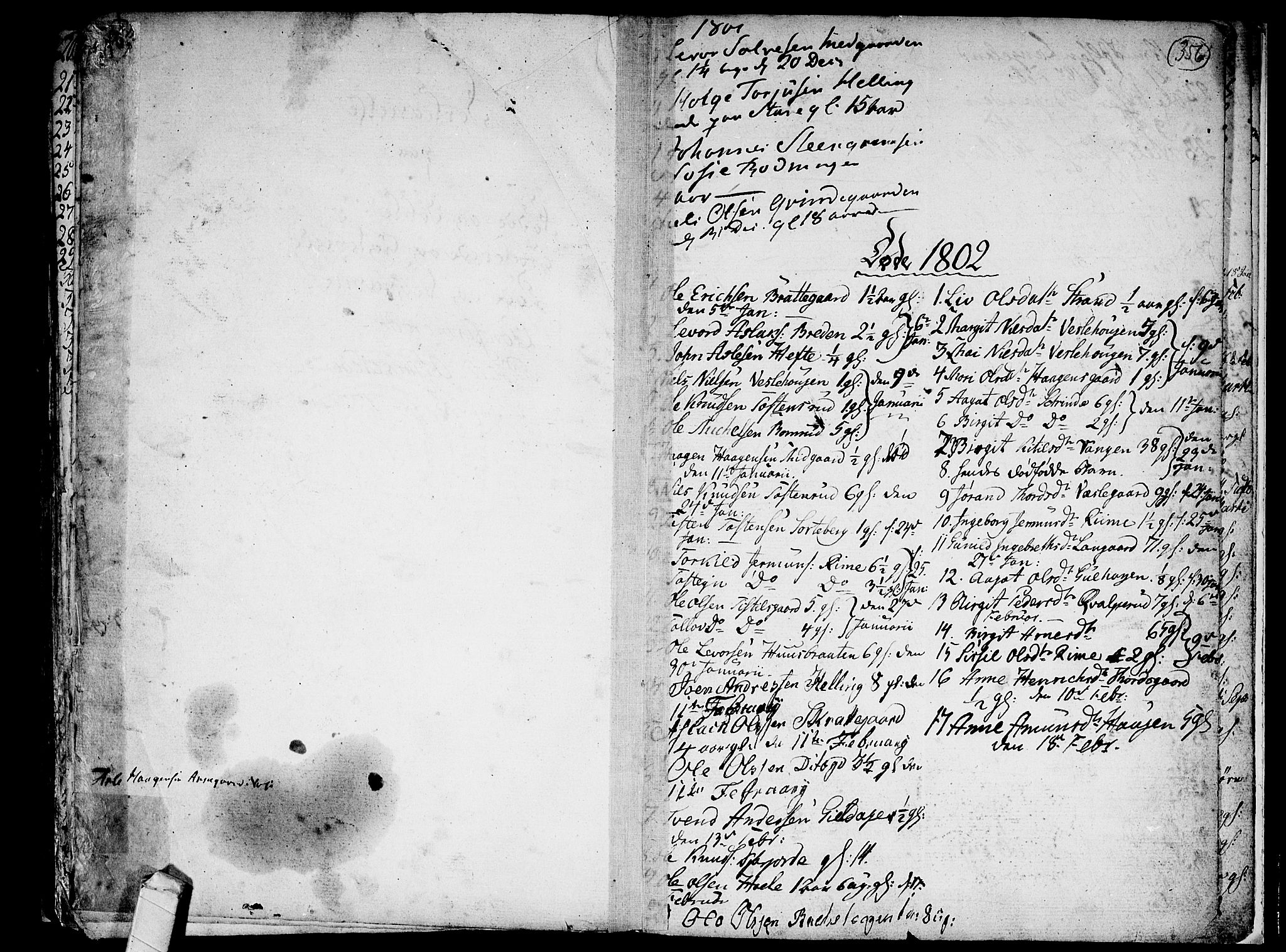 Ål kirkebøker, AV/SAKO-A-249/F/Fa/L0002: Parish register (official) no. I 2, 1771-1806, p. 355-356