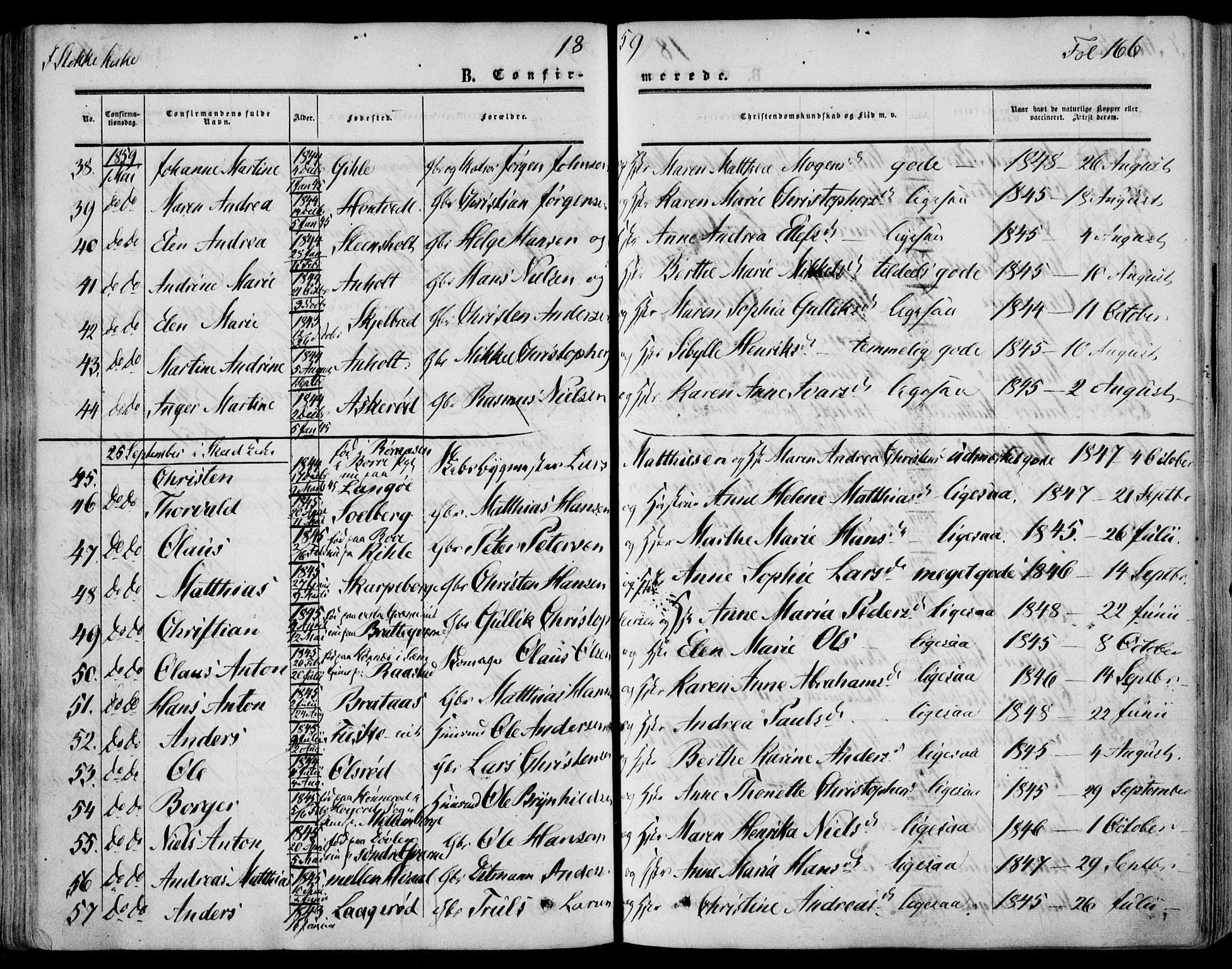 Stokke kirkebøker, SAKO/A-320/F/Fa/L0008: Parish register (official) no. I 8, 1858-1871, p. 166