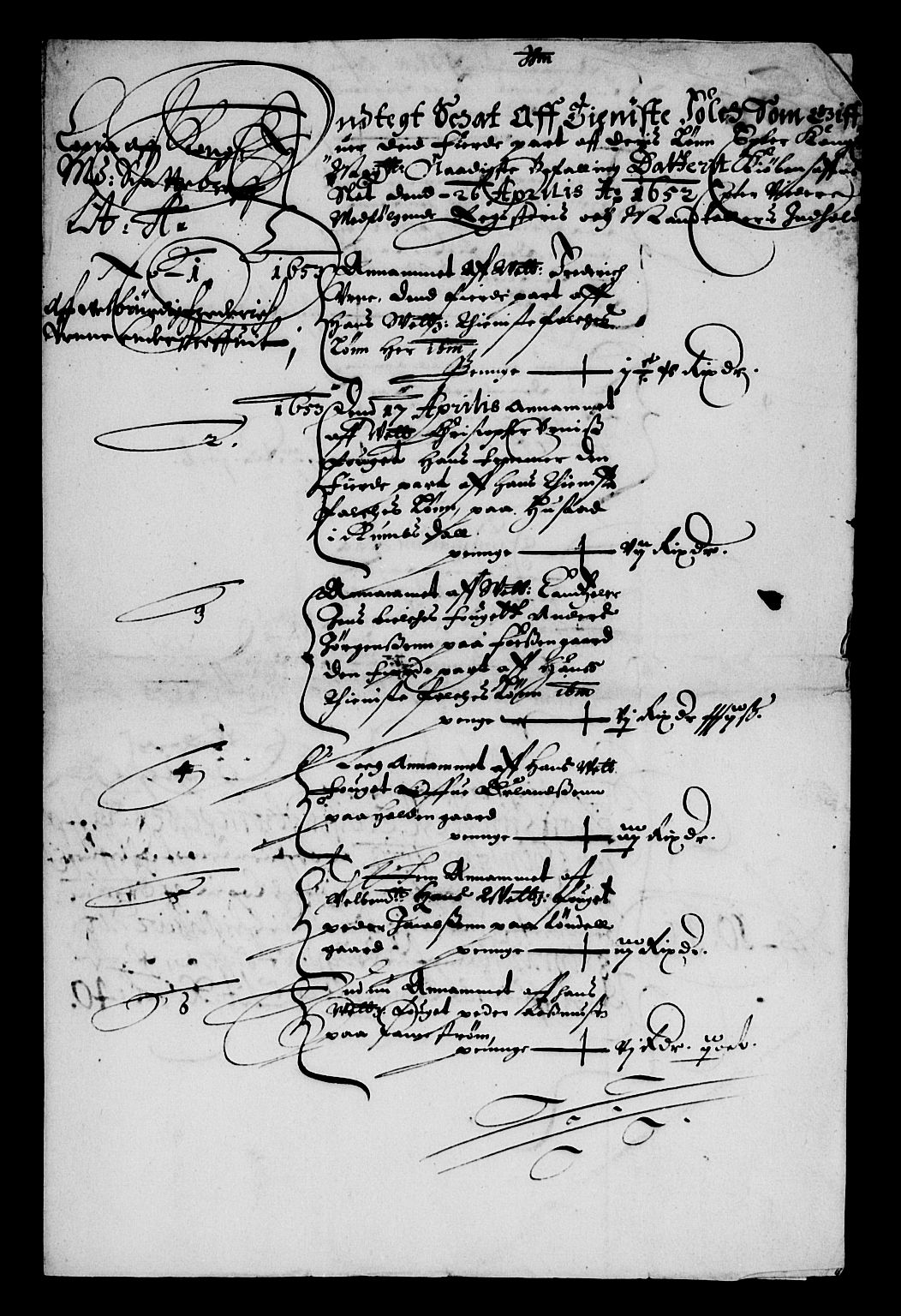 Rentekammeret inntil 1814, Reviderte regnskaper, Lensregnskaper, AV/RA-EA-5023/R/Rb/Rbw/L0111: Trondheim len, 1652-1654