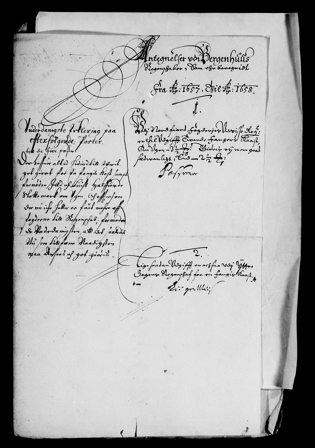 Rentekammeret inntil 1814, Reviderte regnskaper, Lensregnskaper, RA/EA-5023/R/Rb/Rbt/L0151: Bergenhus len, 1657-1661