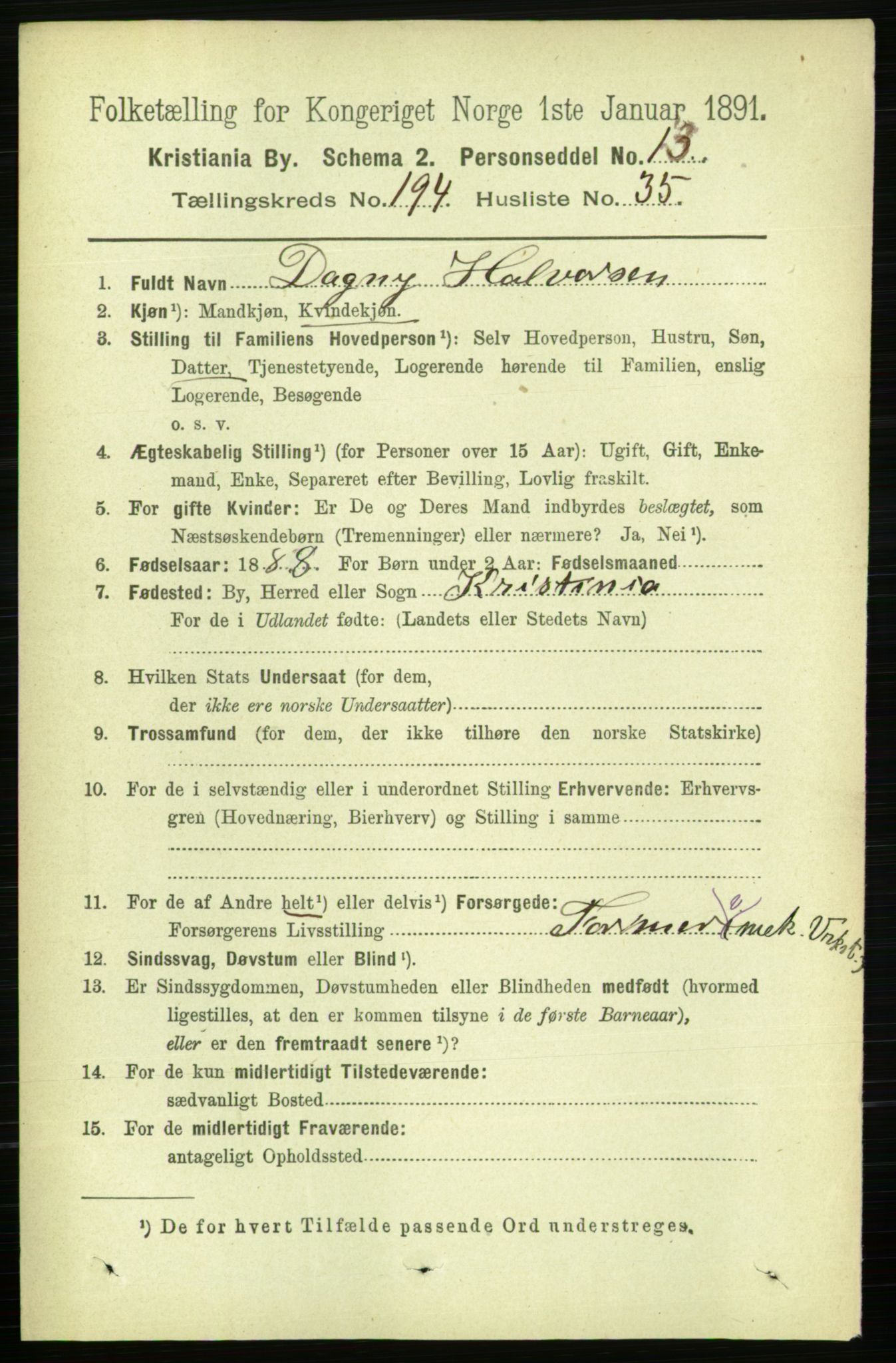 RA, 1891 census for 0301 Kristiania, 1891, p. 117411