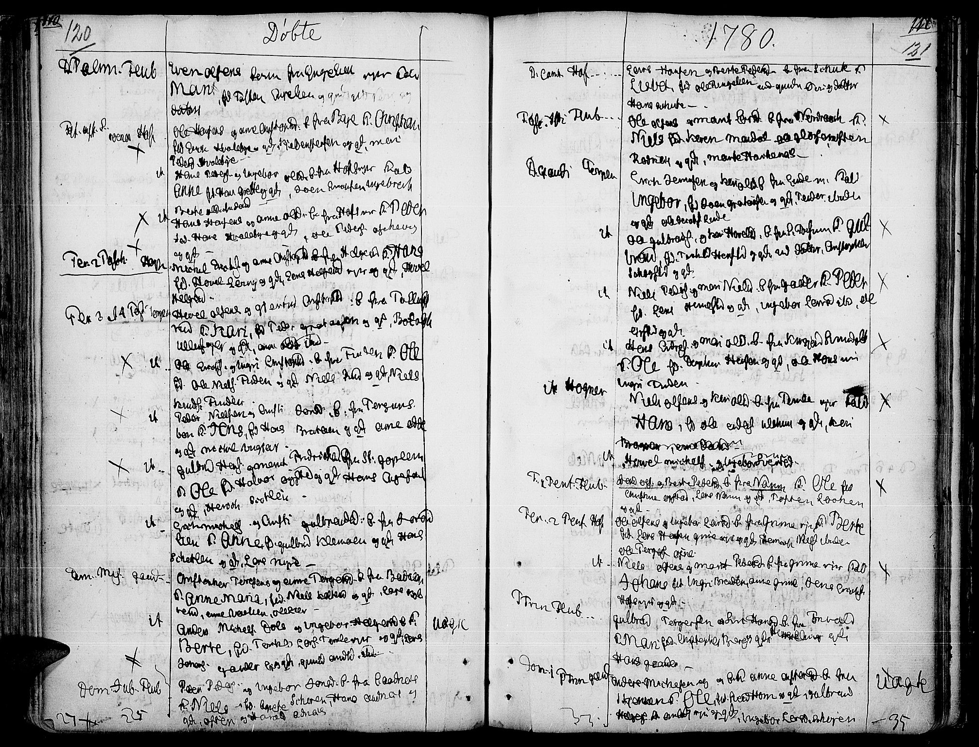 Land prestekontor, SAH/PREST-120/H/Ha/Haa/L0005: Parish register (official) no. 5, 1765-1784, p. 120-121