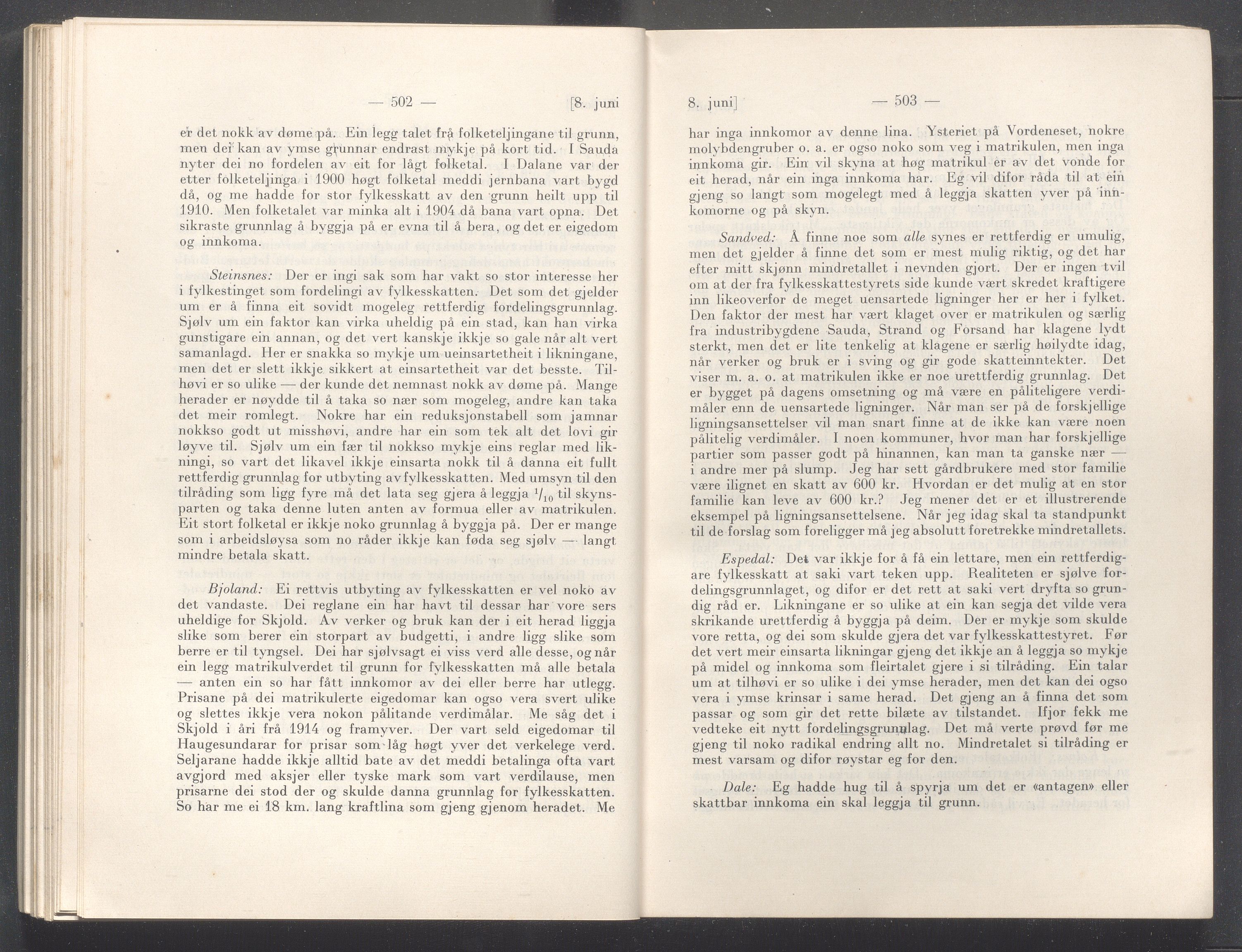 Rogaland fylkeskommune - Fylkesrådmannen , IKAR/A-900/A/Aa/Aaa/L0047: Møtebok , 1928, p. 502-503