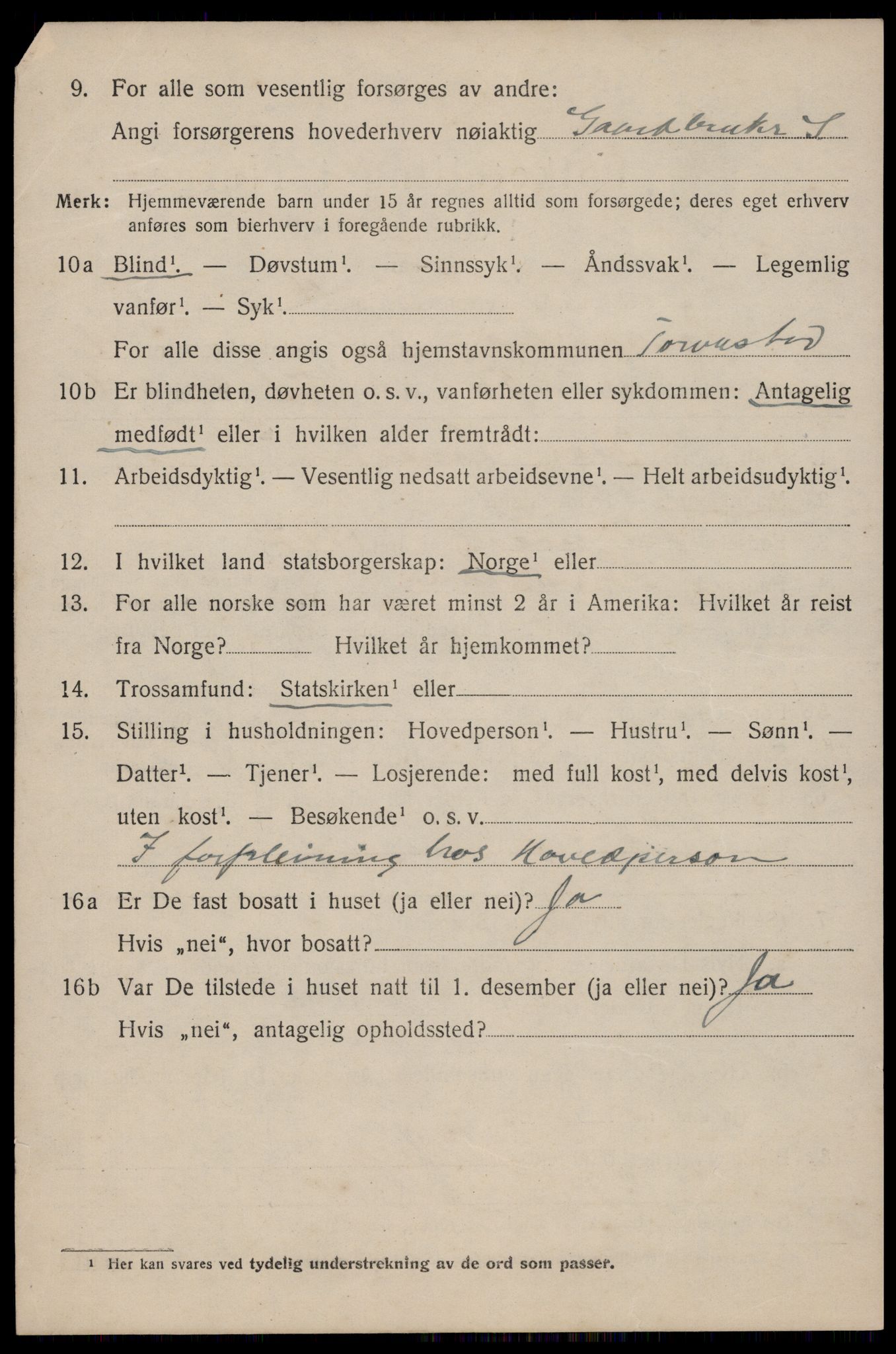 SAST, 1920 census for Torvastad, 1920, p. 4275