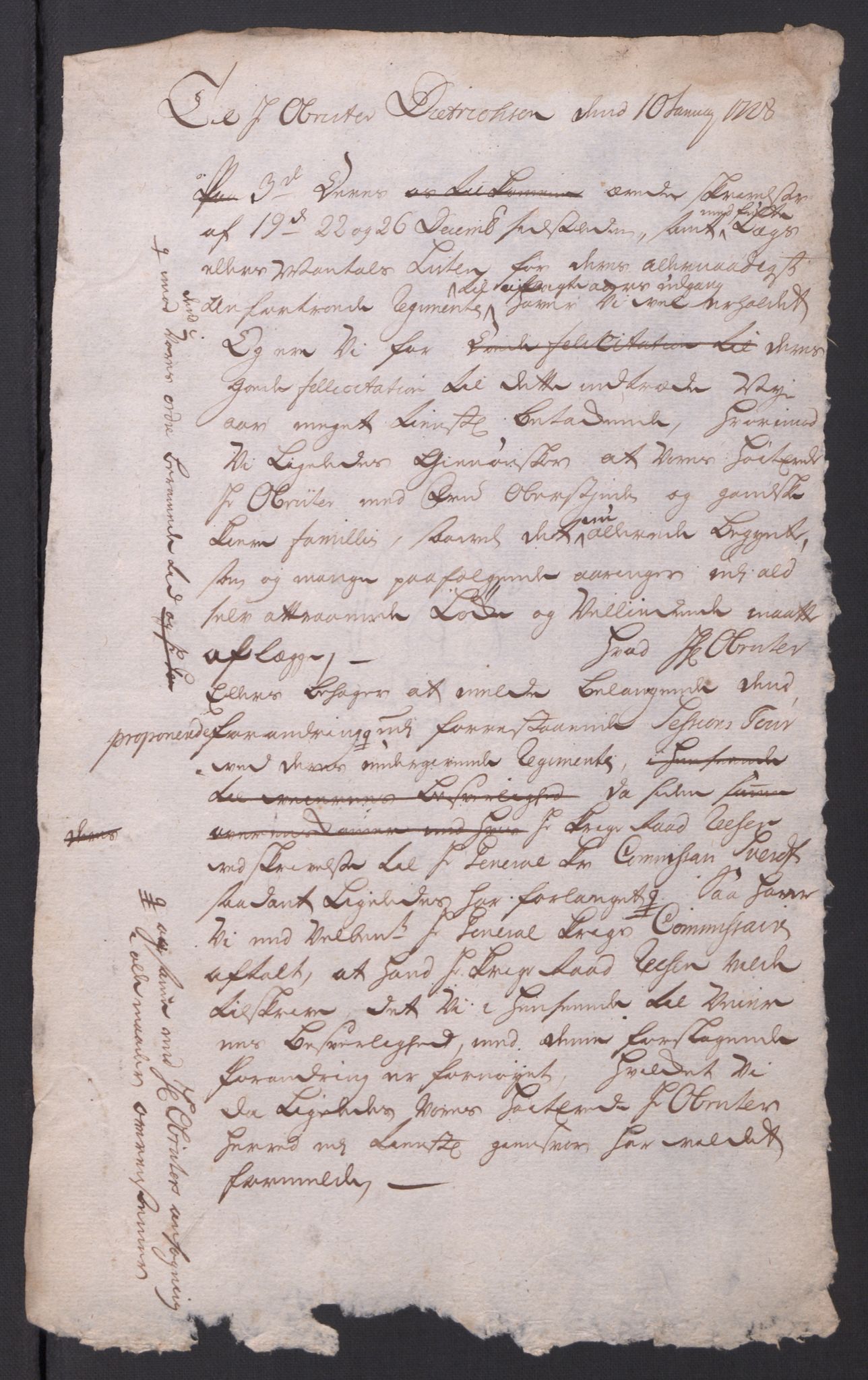 Kommanderende general (KG I) med Det norske krigsdirektorium, AV/RA-EA-5419/B/L0010: Kommanderende generals konsepter og kopibok, 1728-1730, p. 44