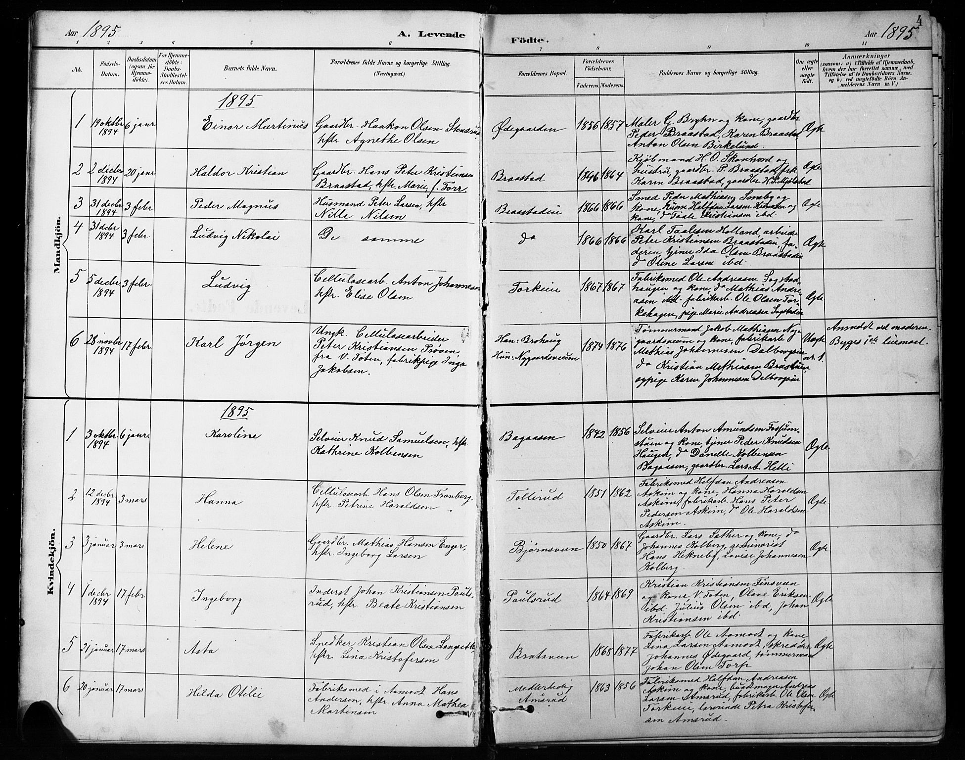 Vardal prestekontor, SAH/PREST-100/H/Ha/Hab/L0010: Parish register (copy) no. 10, 1895-1903, p. 4