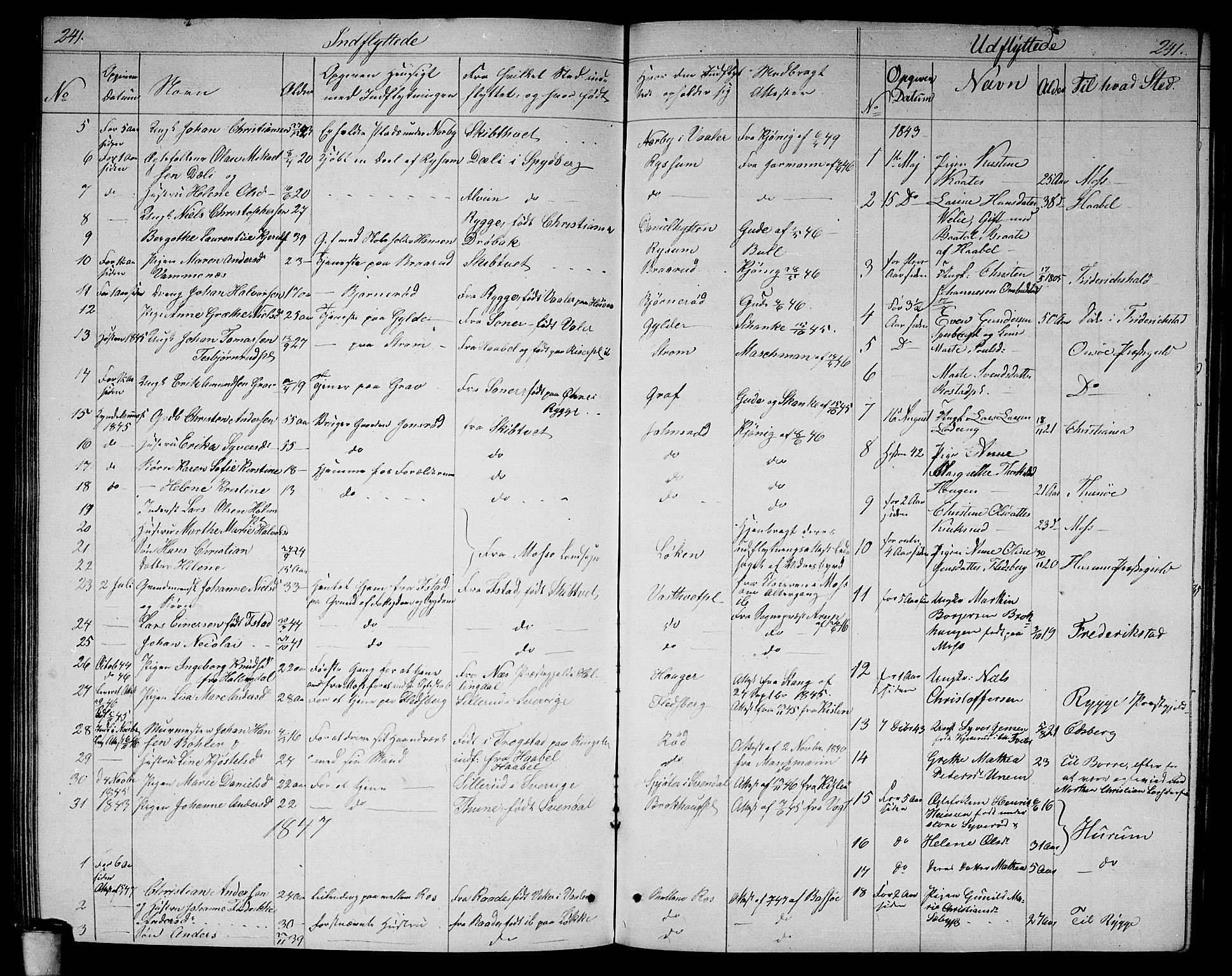 Våler prestekontor Kirkebøker, AV/SAO-A-11083/G/Ga/L0002: Parish register (copy) no. I 2, 1839-1860, p. 241