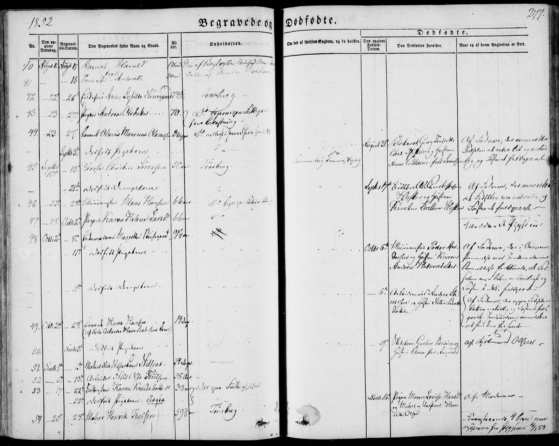 Tønsberg kirkebøker, AV/SAKO-A-330/F/Fa/L0007: Parish register (official) no. I 7, 1845-1854, p. 277