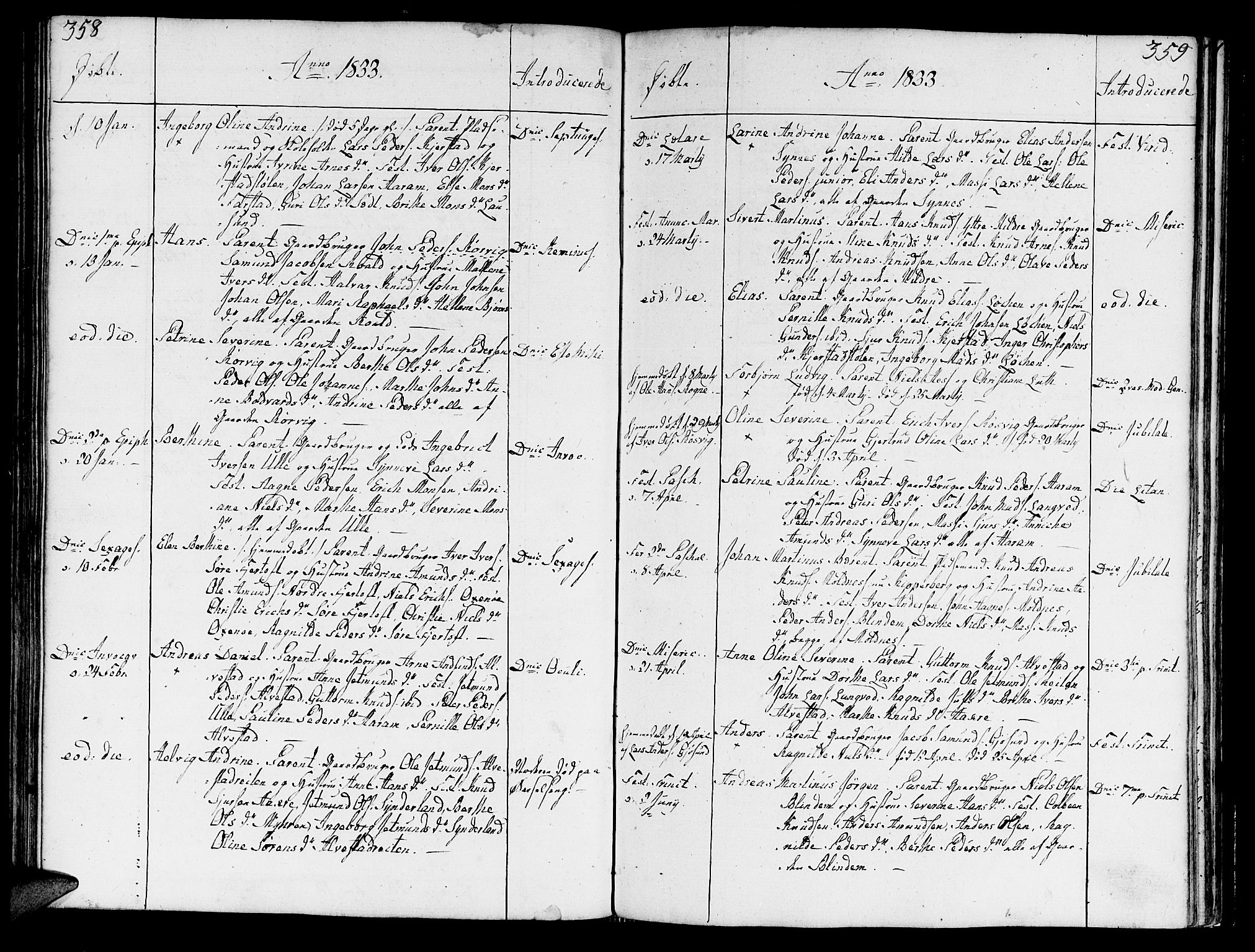 Ministerialprotokoller, klokkerbøker og fødselsregistre - Møre og Romsdal, SAT/A-1454/536/L0494: Parish register (official) no. 536A03, 1803-1836, p. 358-359